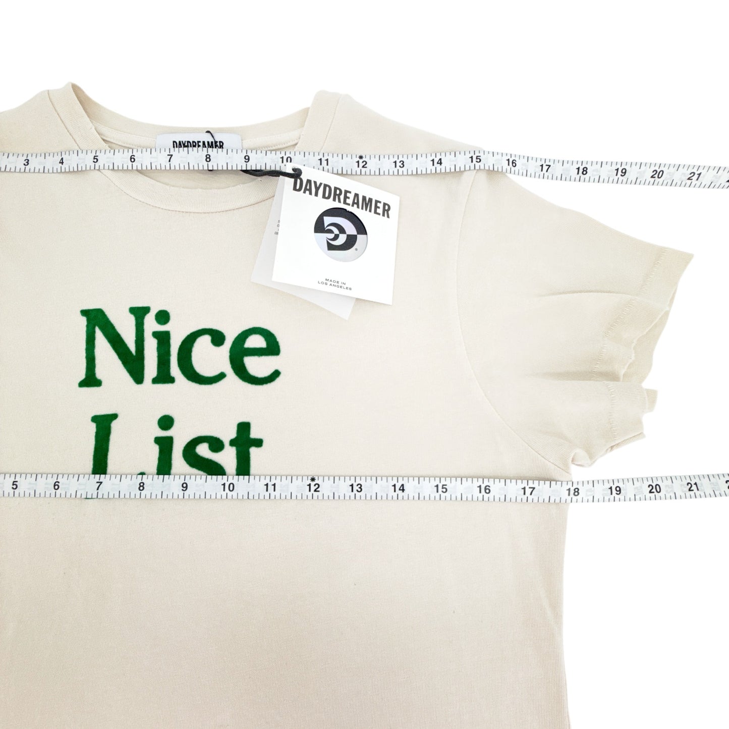 DAYDREAMER Nice List Vintage Tee in Dirty White L