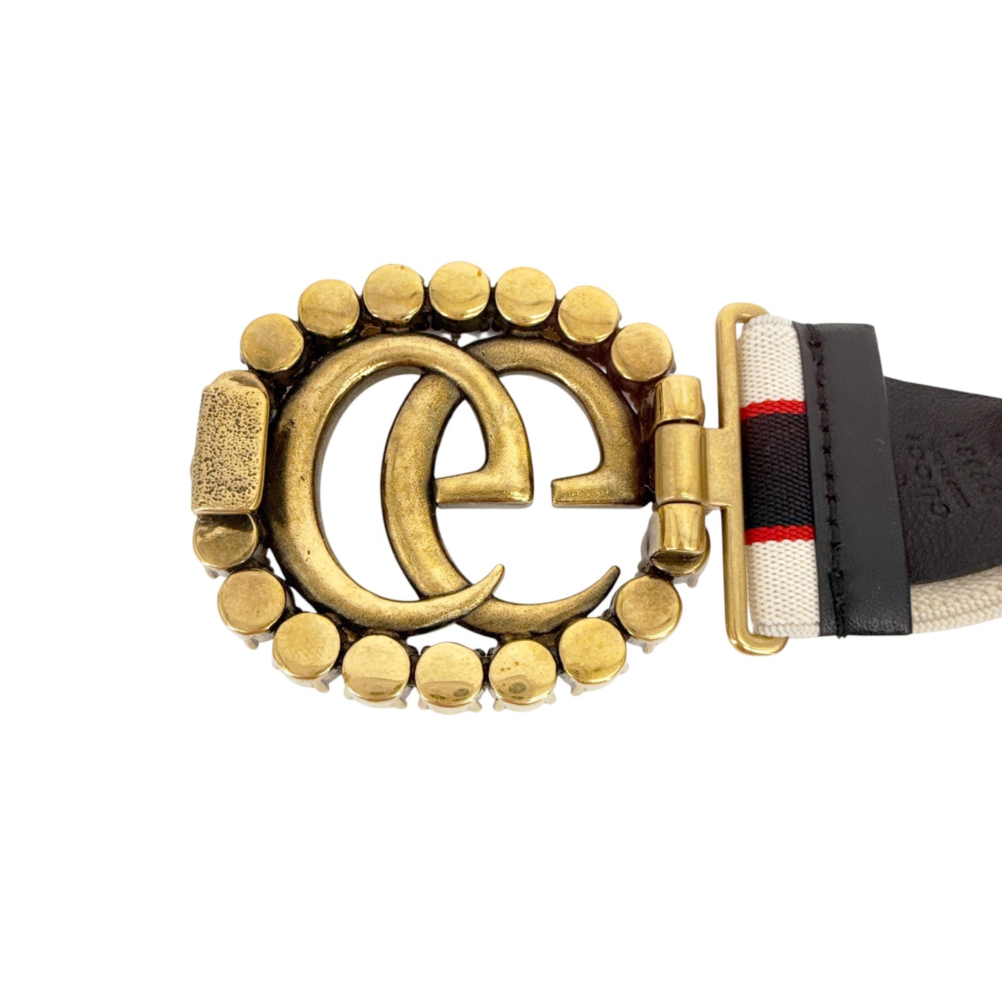 GUCCI Jacquard Crystal Stripe Double G Belt 80cm|32in