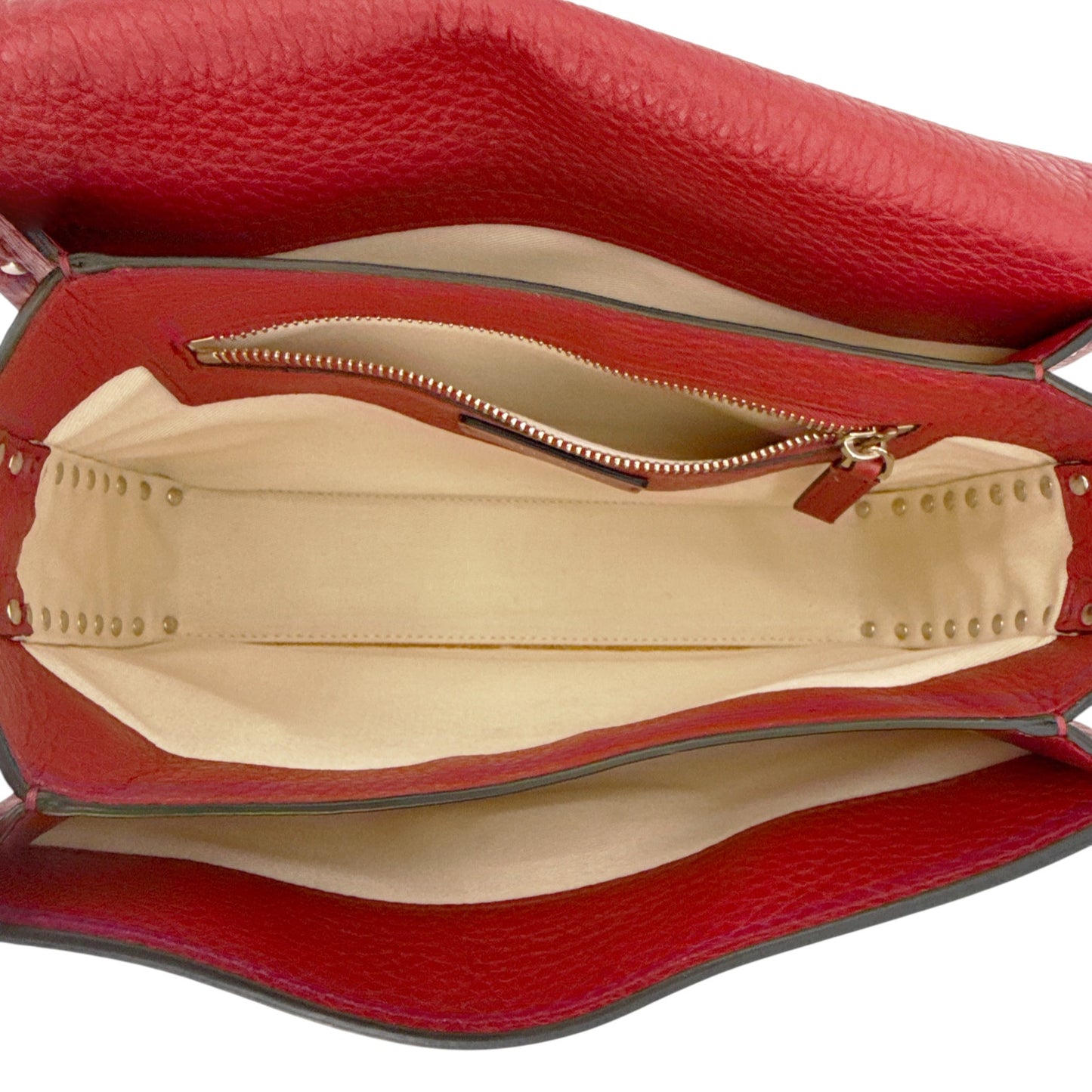 VALENTINO GARAVANI Rockstud Flip Lock Flap Bag Leather in Red