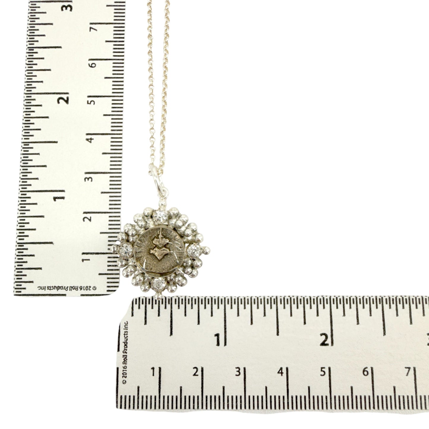 VIRGINS SAINTS & ANGELS VSA Petite Cloister Sacred Heart Charm SS Necklace