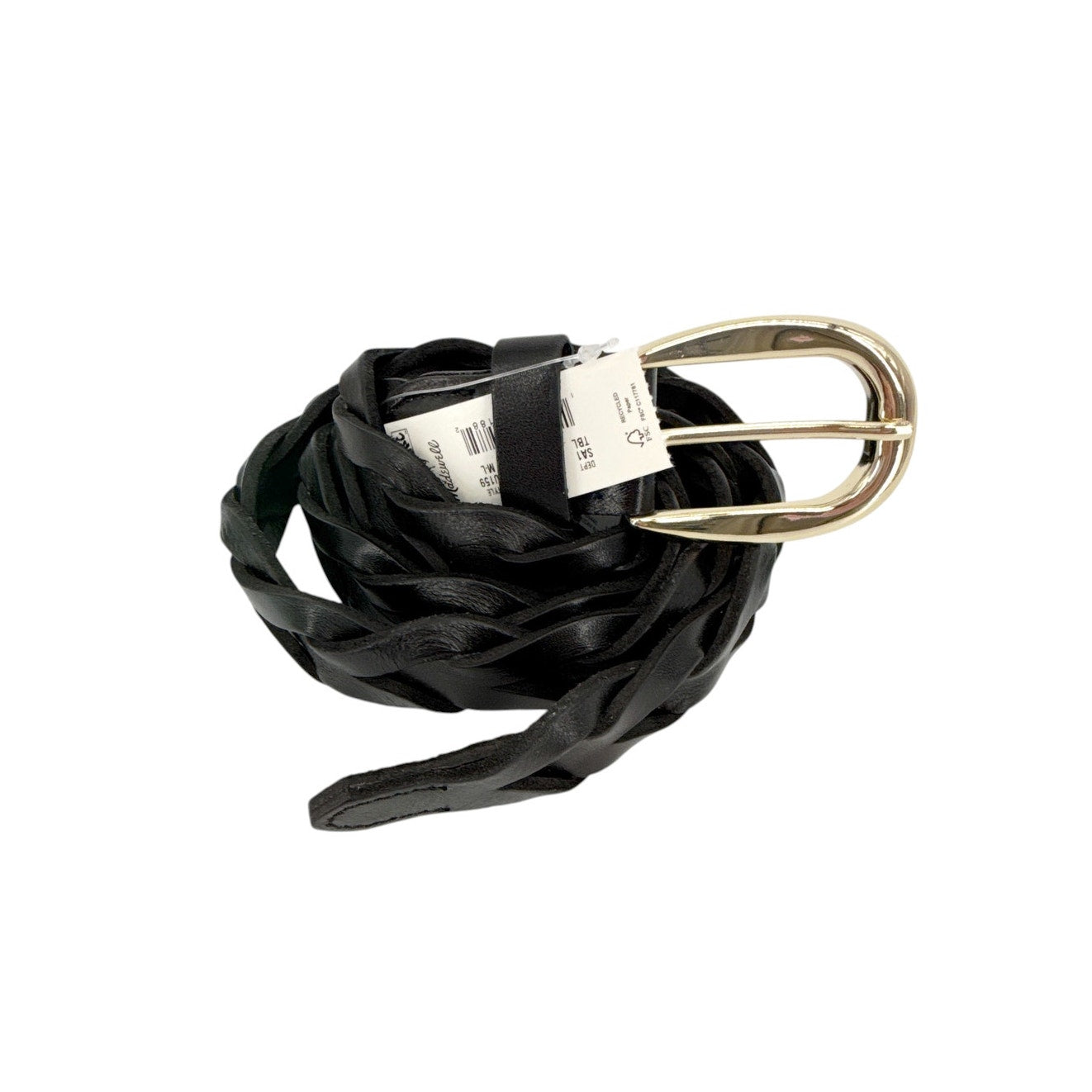 MADEWELL Braided Belt in True Black M-L