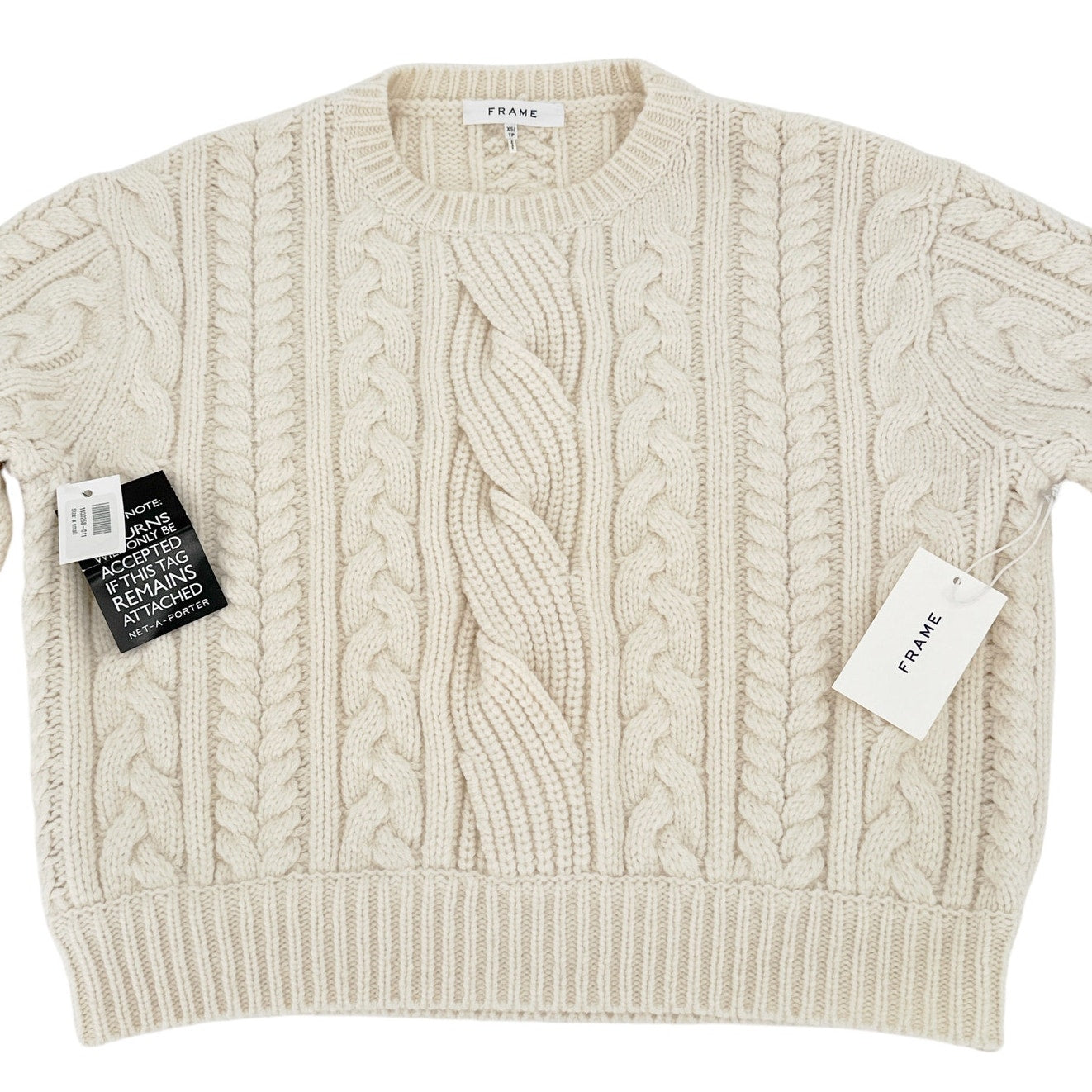 FRAME Cable Knit Wool Blend Sweater XS