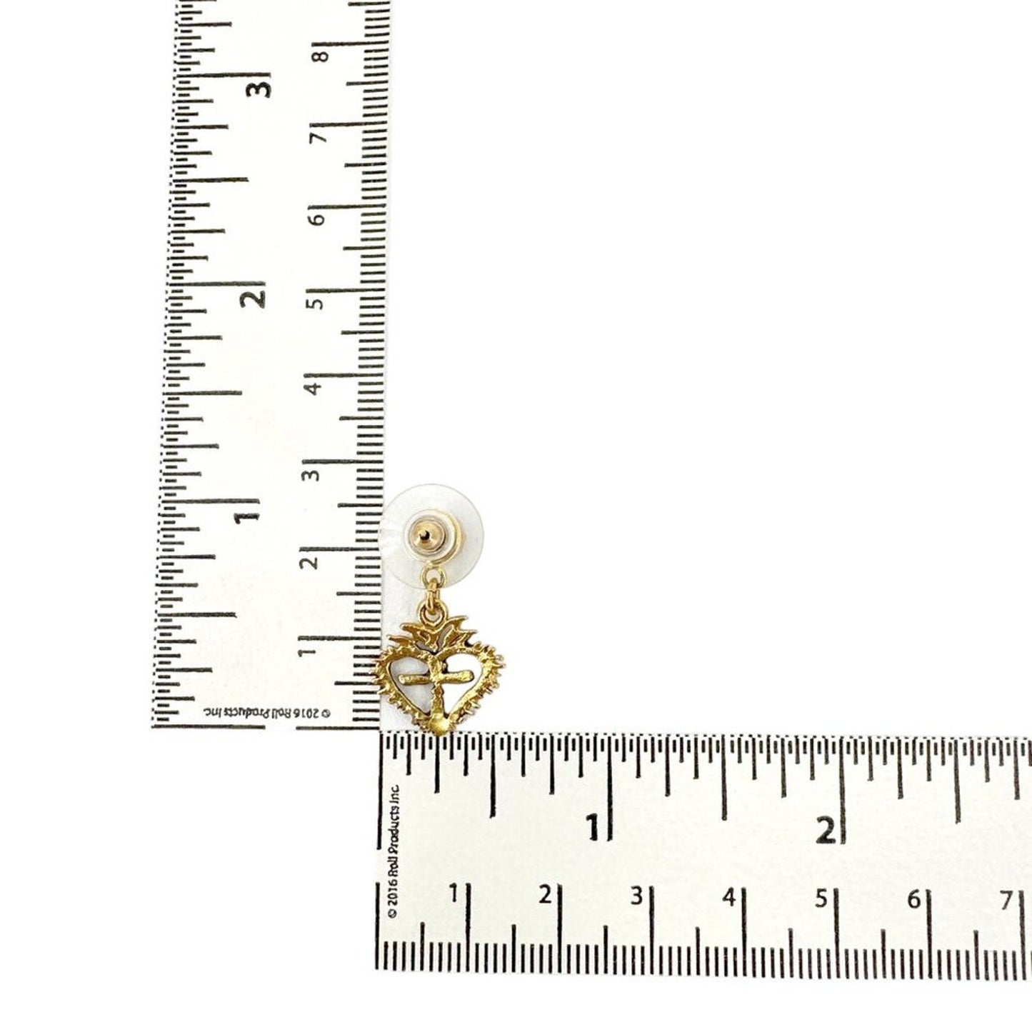 VIRGINS SAINTS & ANGELS VSA Queen of Hearts Crystal Drop Post Earrings in Gold