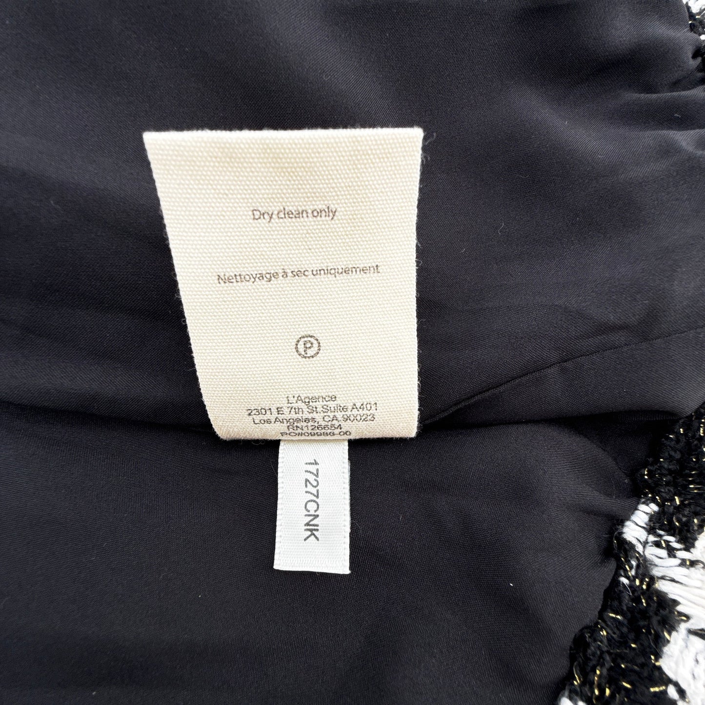 L'AGENCE Bridges Crop Jacket in Ecru Black & Gold Houndstooth 4|S