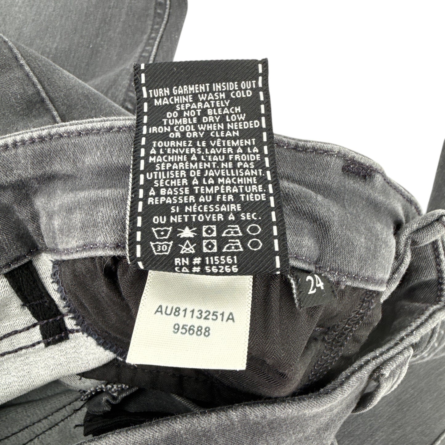 7 for ALL MANKIND b(air) denim The High Waist Ankle Skinny in Grey 24