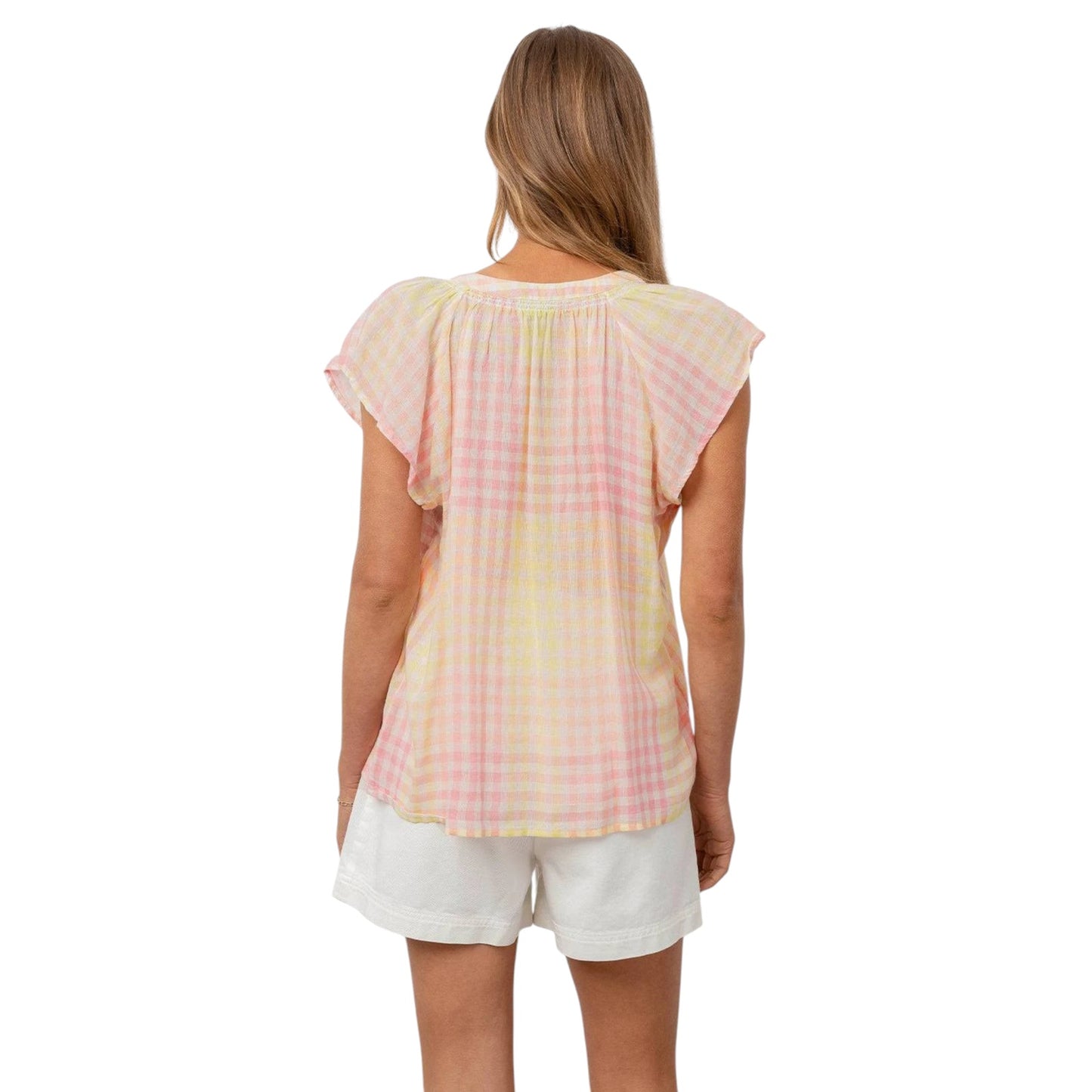 RAILS Alena SS Button Down in Lemon Raspberry S