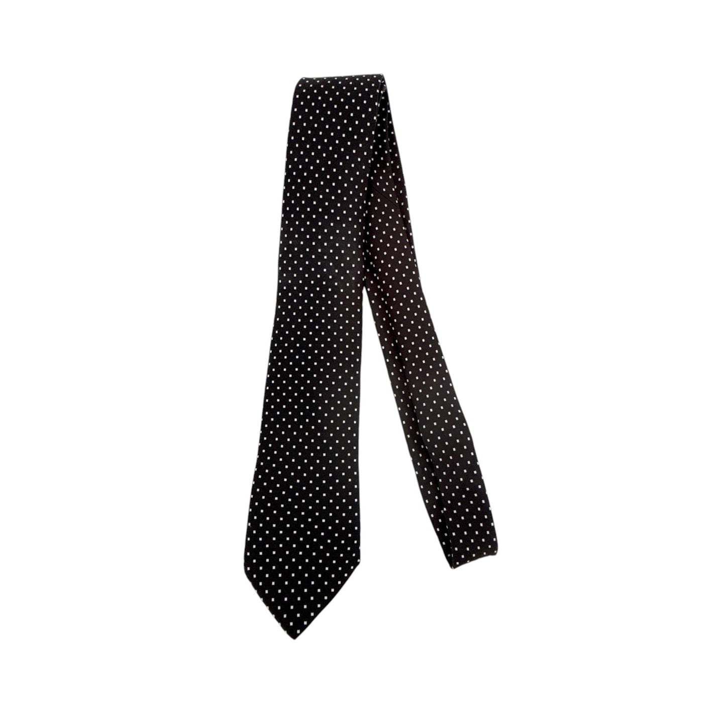 SAKS FIFTH AVENUE Silk Tie in Black & White