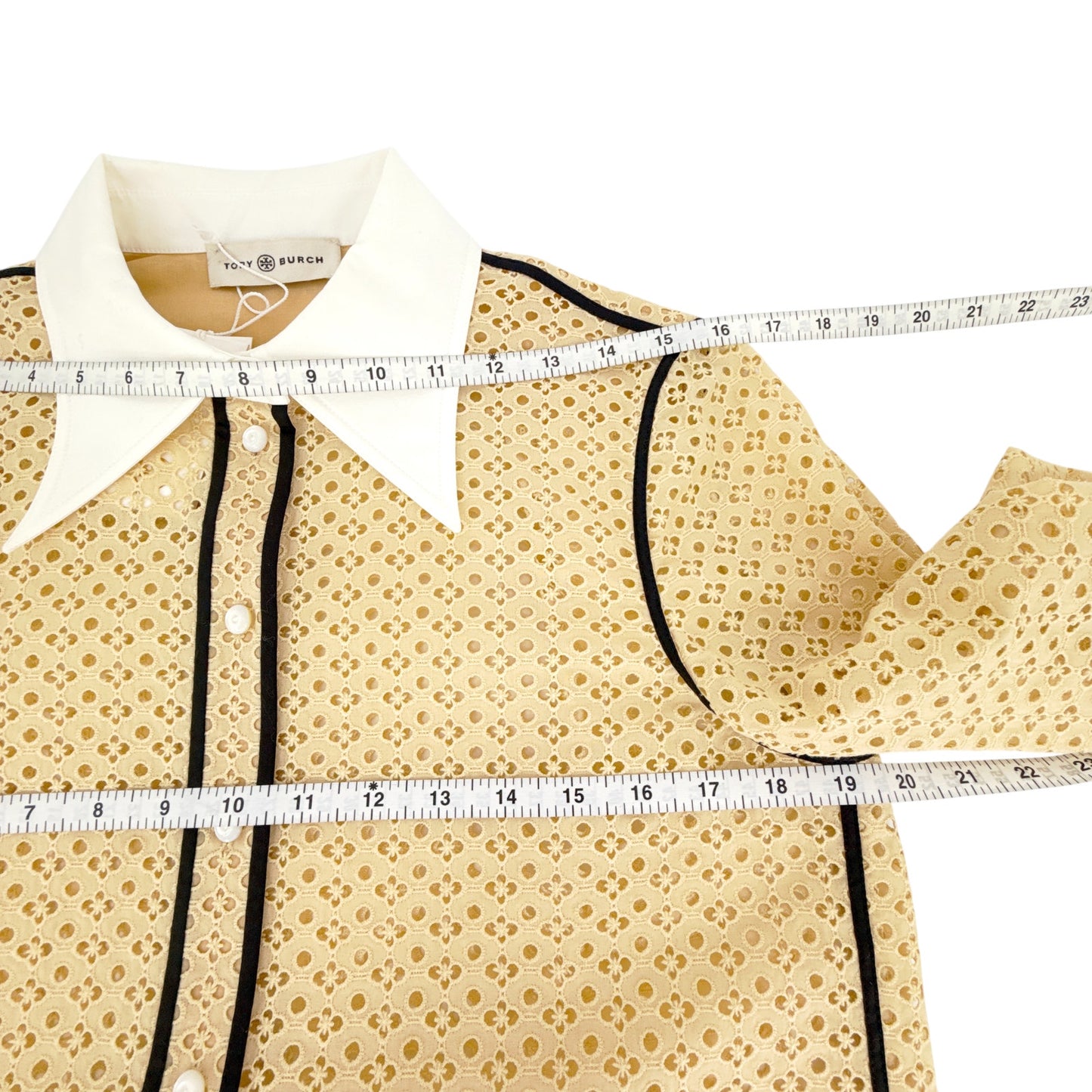 TORY BURCH Honeycomb Eyelet Shirt 6|S