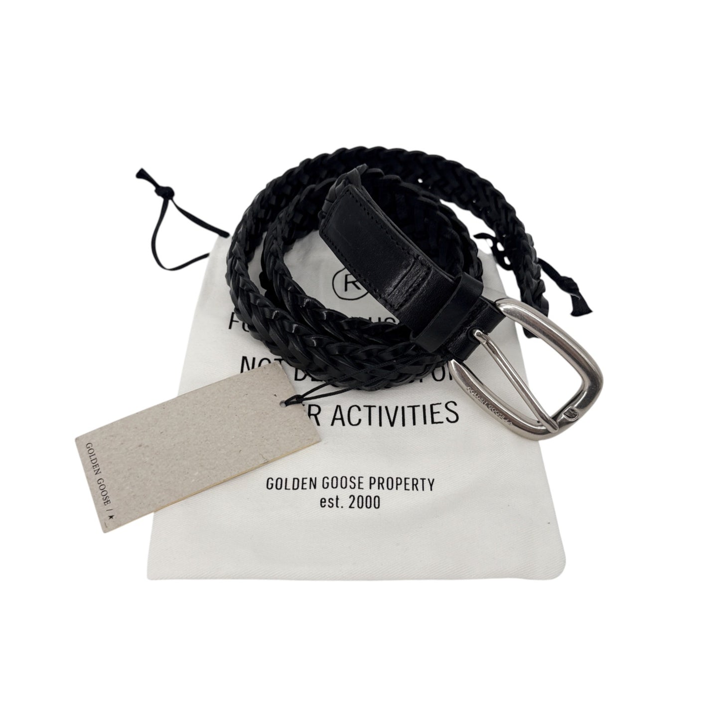 GOLDEN GOOSE Houston Belt in Black 80cm|32in