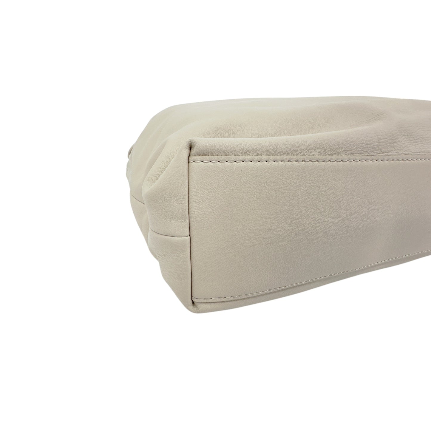 VERONICA BEARD Leather Slouch Bag in Ivory