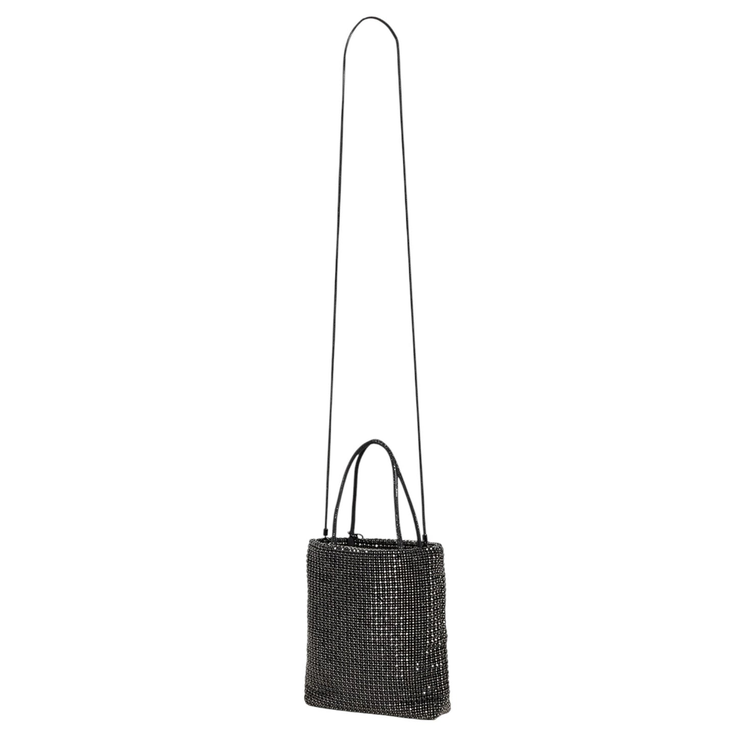 TORY BURCH Night Owl Crystal Embellished Mini Tote in Black