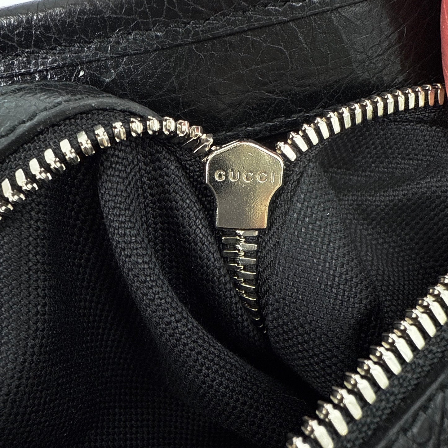 GUCCI Textured Leather Morpheus Militare Crossbody Tote Bag in Black