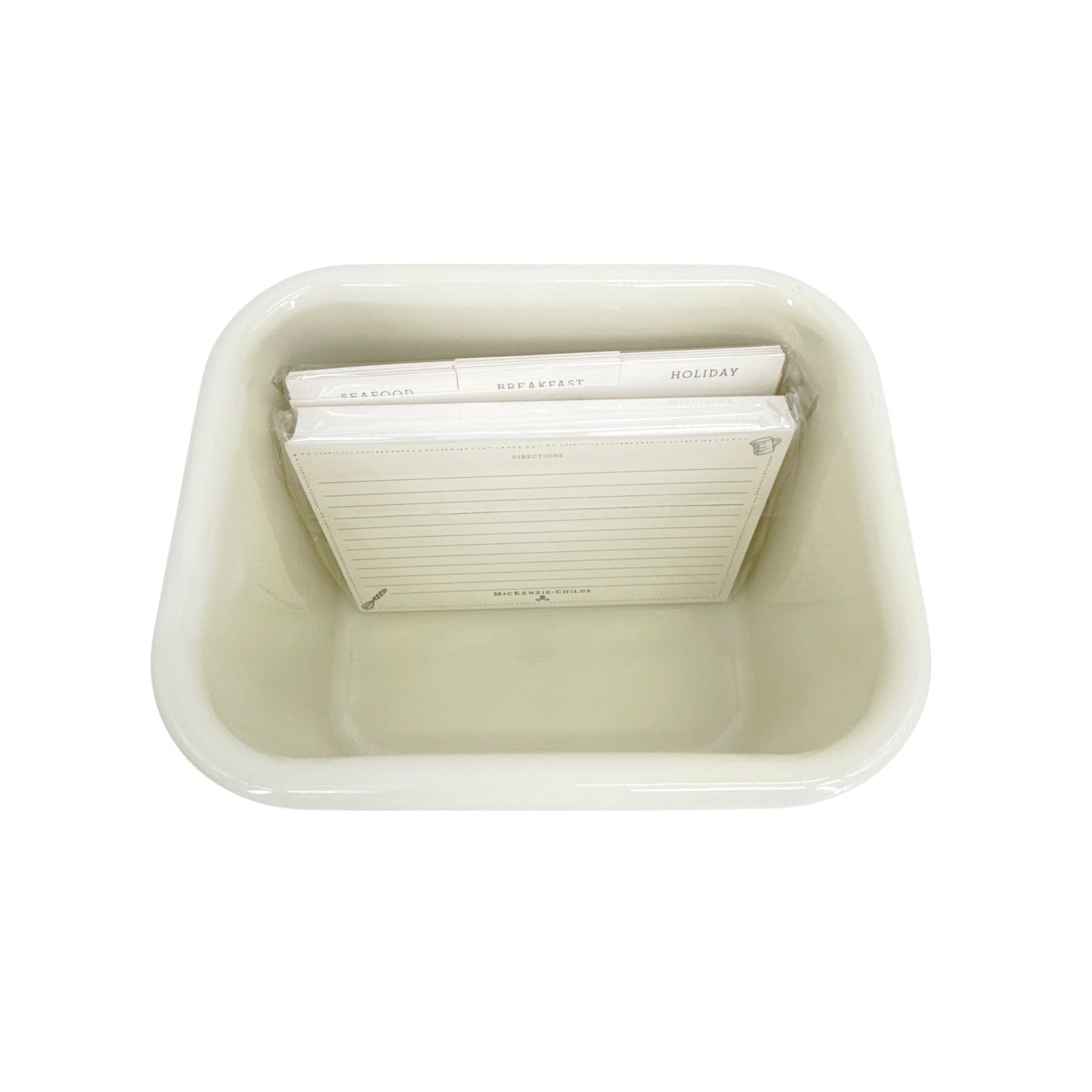 MACKENZIE-CHILDS White Flower Market Recipe Box