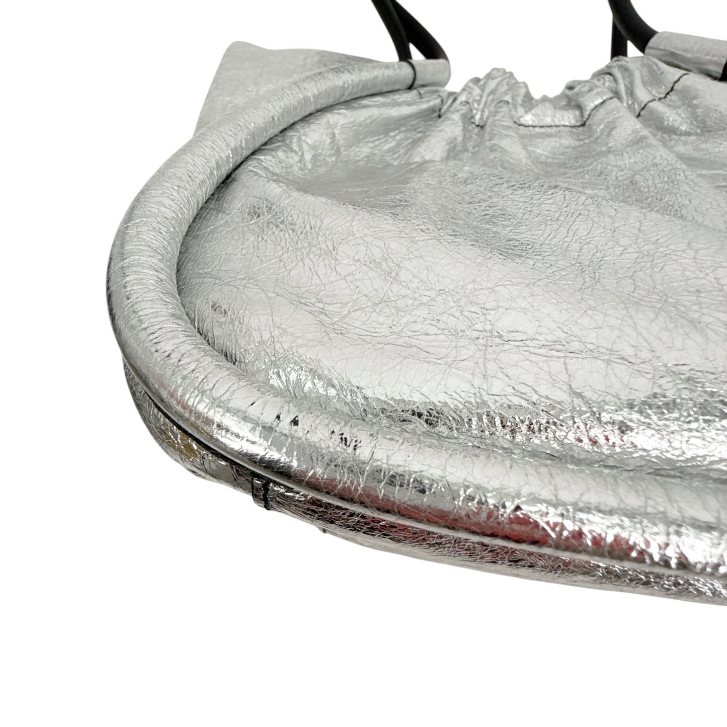 PROENZA SCHOULER Large Ruched Tote in Metallic Crinkled Leather