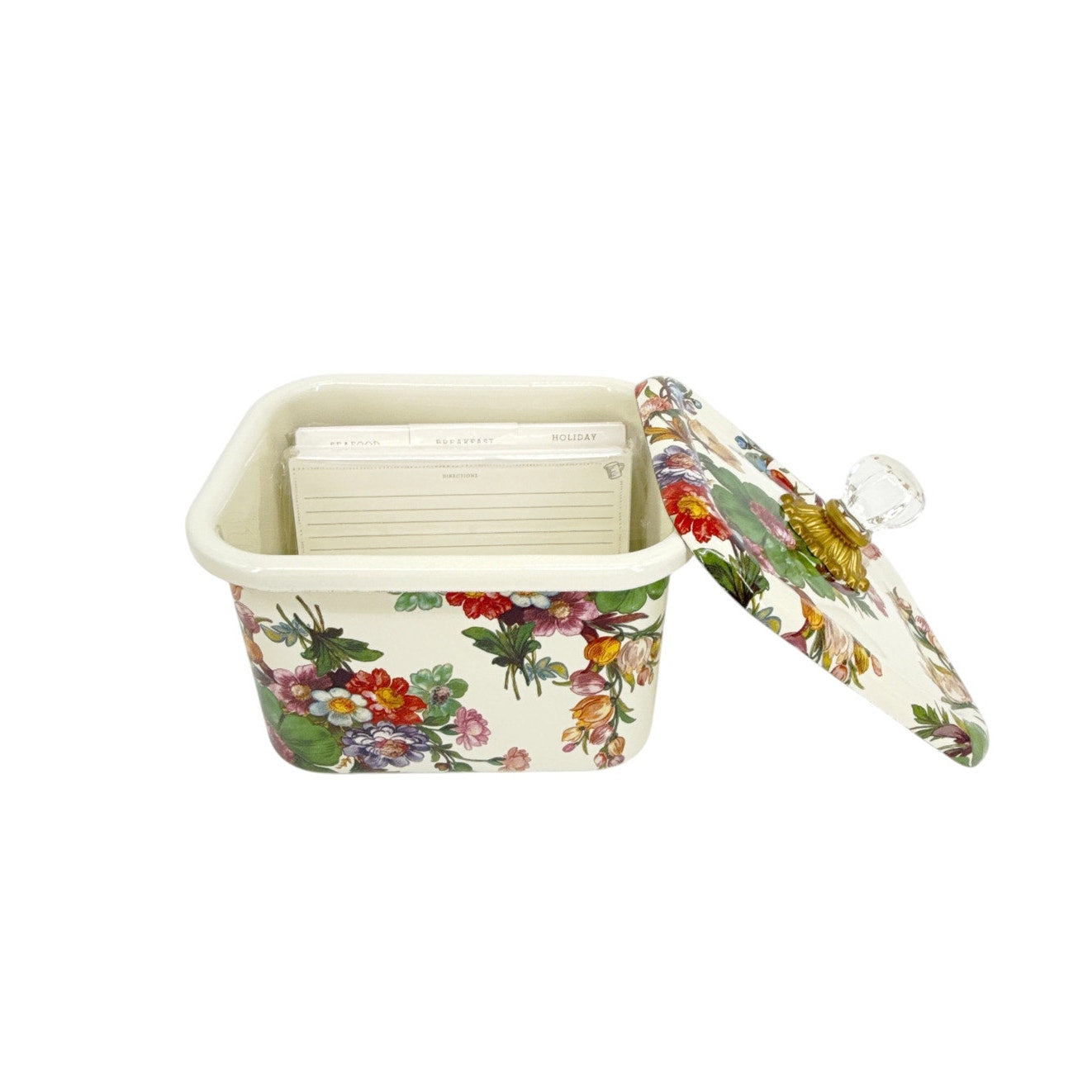 MACKENZIE-CHILDS White Flower Market Recipe Box