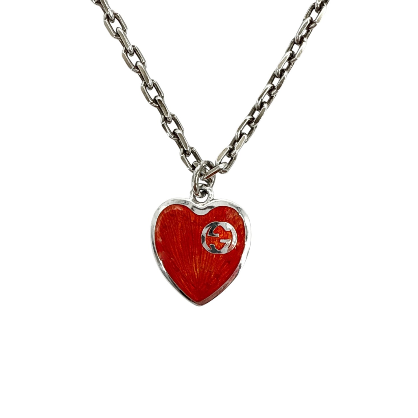 GUCCI Heart Necklace with Interlocking G