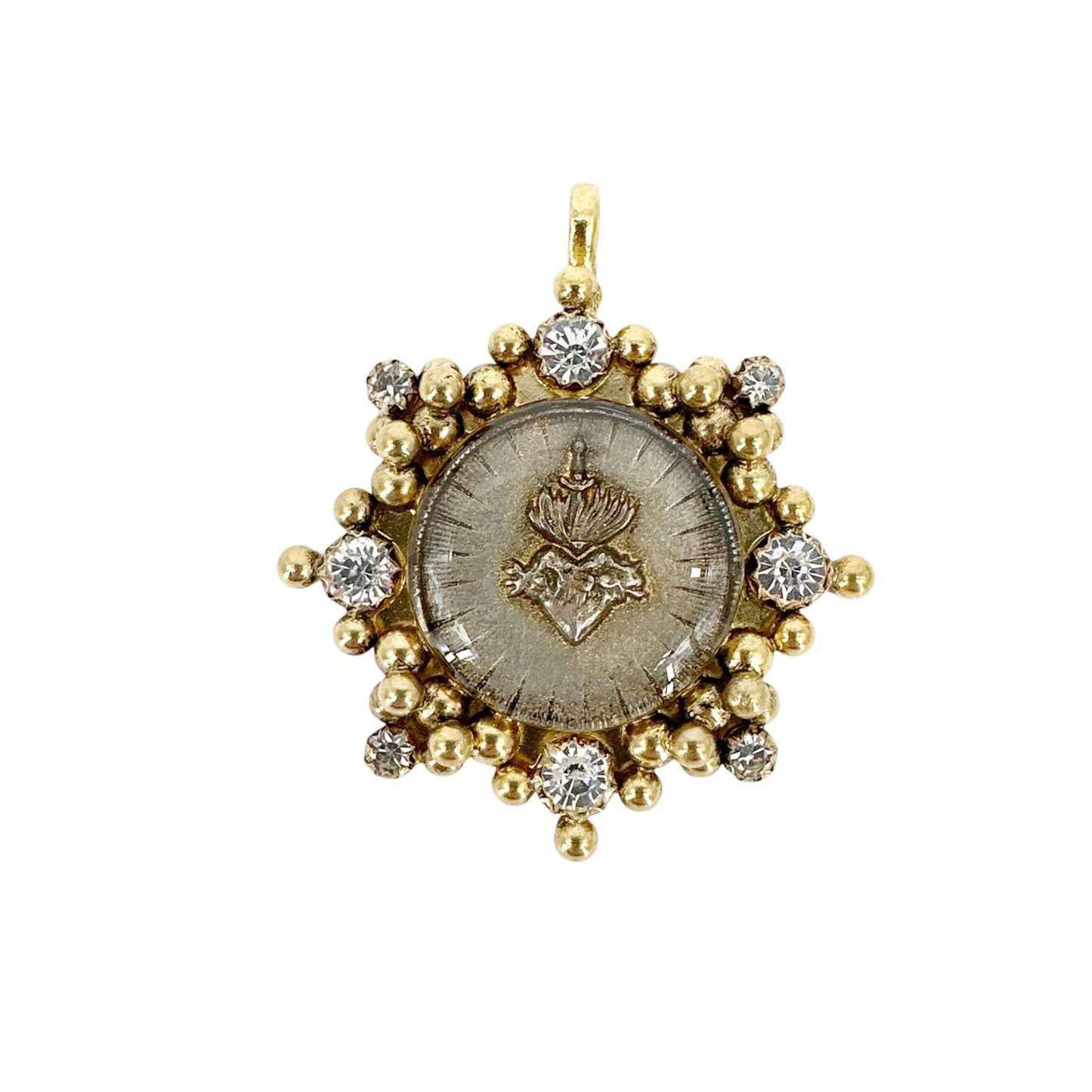 VIRGINS SAINTS & ANGELS VSA Cloister Sacred Heart Medallion in Gold