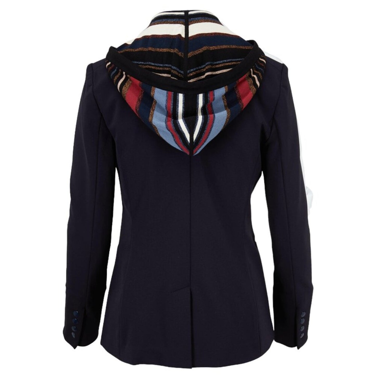 VERONICA BEARD Lupe Metallic Stripe Hooded Dickey
