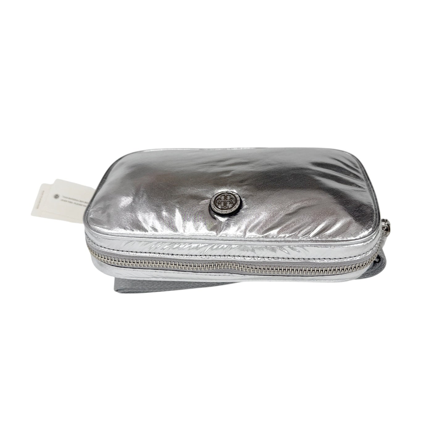TORY BURCH Virginia Metallic Belt Bag in Silver