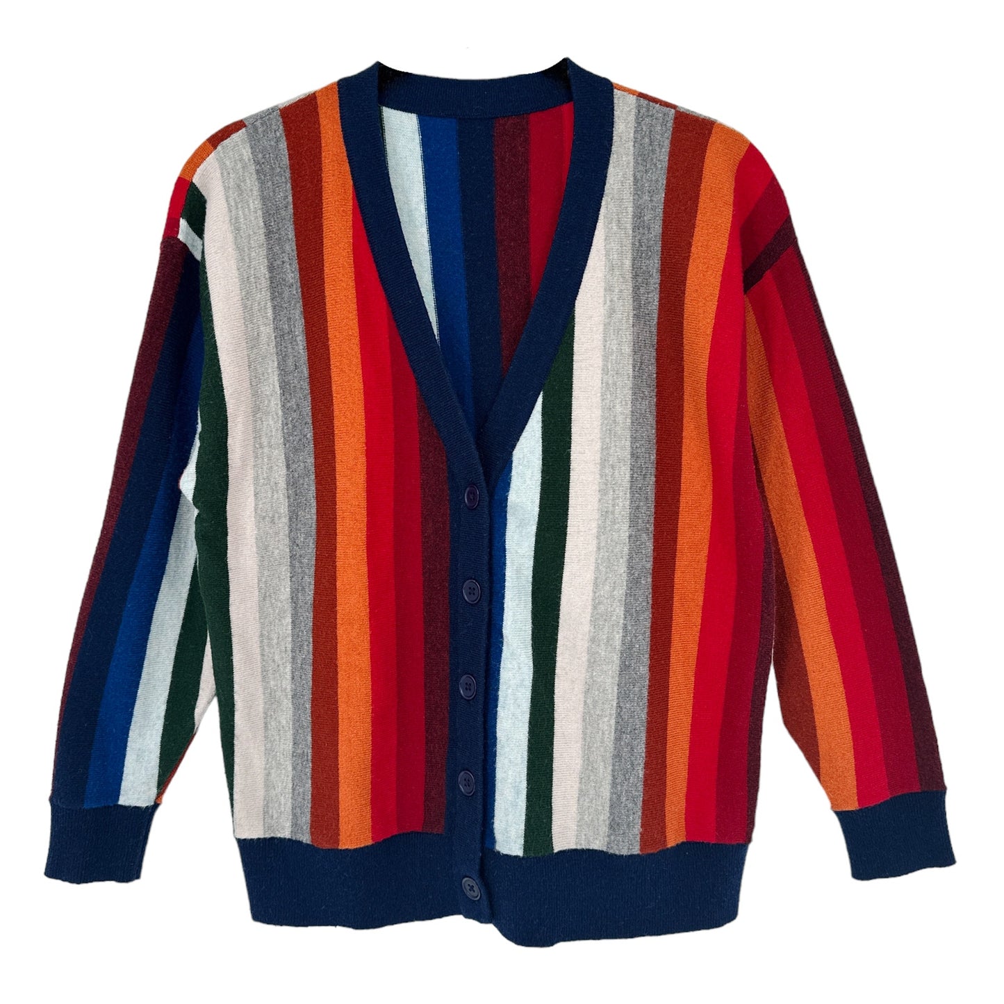 The GREAT. The Co Ed Cardigan Multi Stripe 0|XS