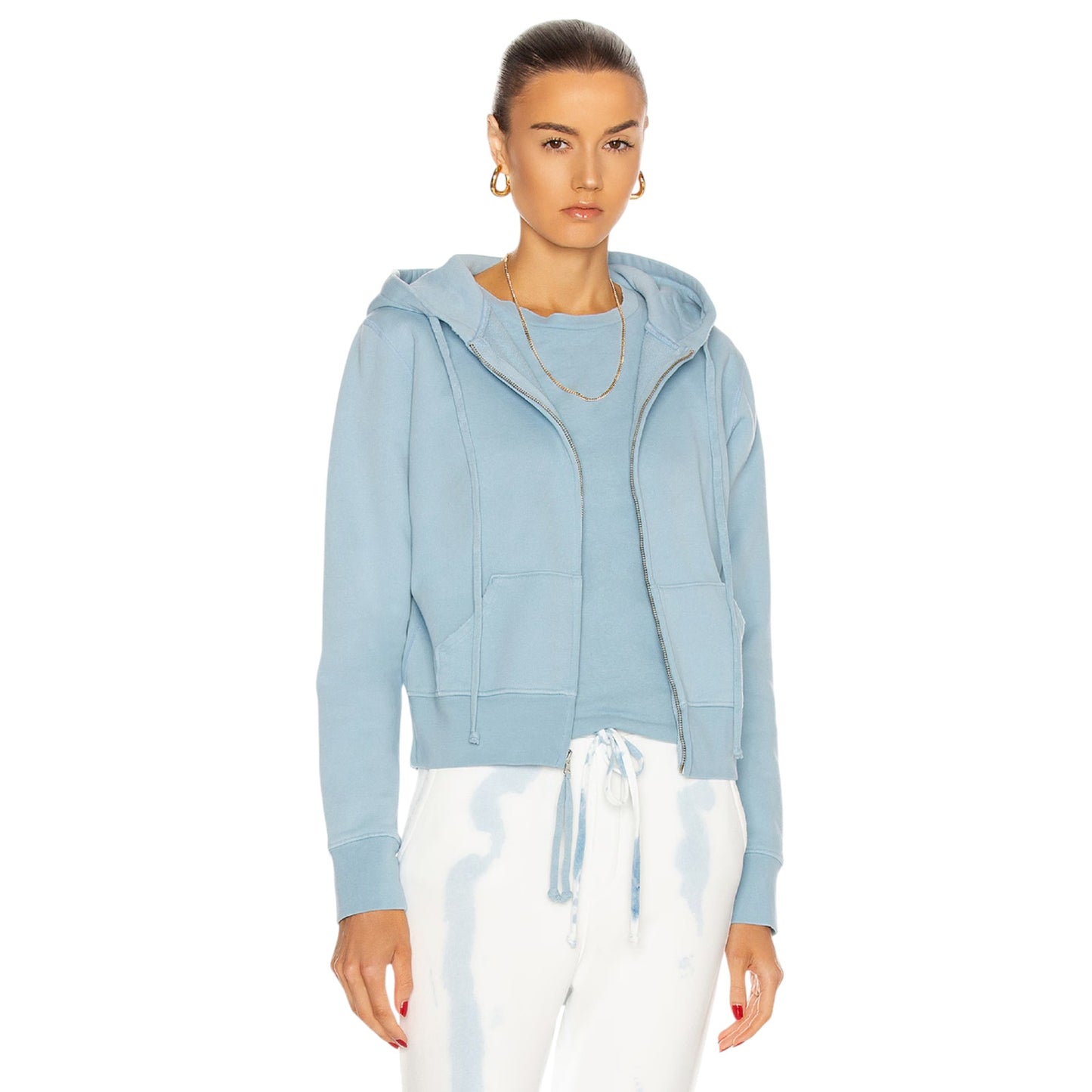 NILI LOTAN Callie Zip-Up in Light Blue || XS