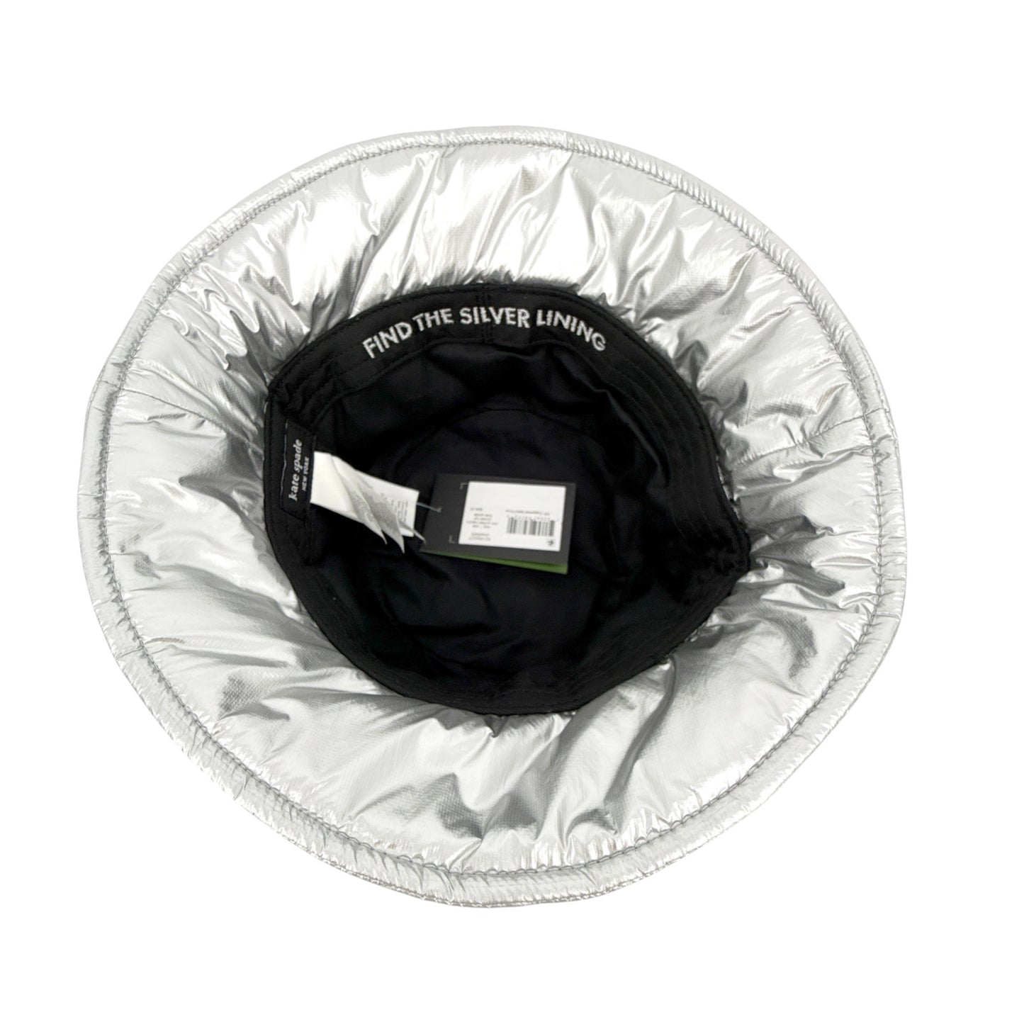 KATE SPADE New York Sam Quilted Metallic Bucket Hat in Silver