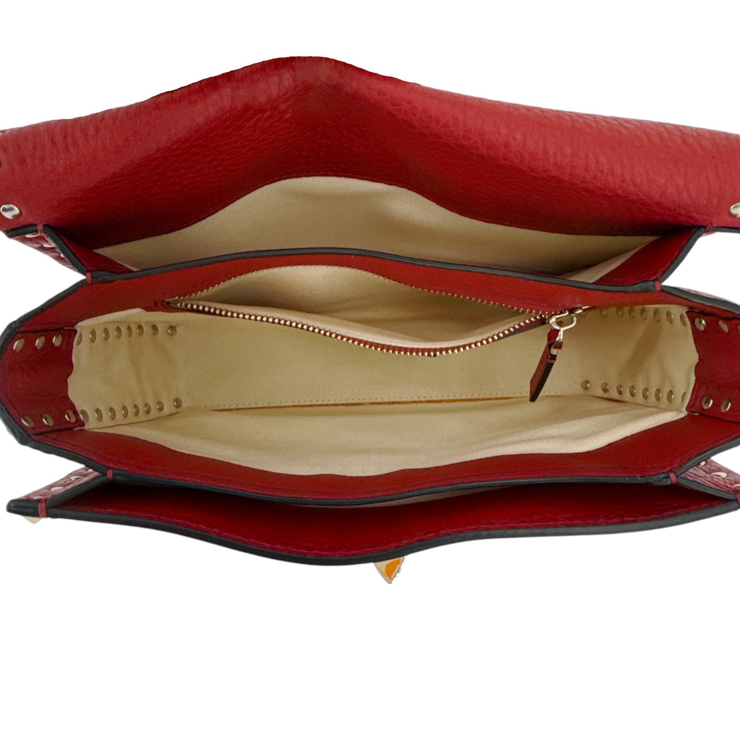 VALENTINO GARAVANI Rockstud Flip Lock Flap Bag Leather in Red