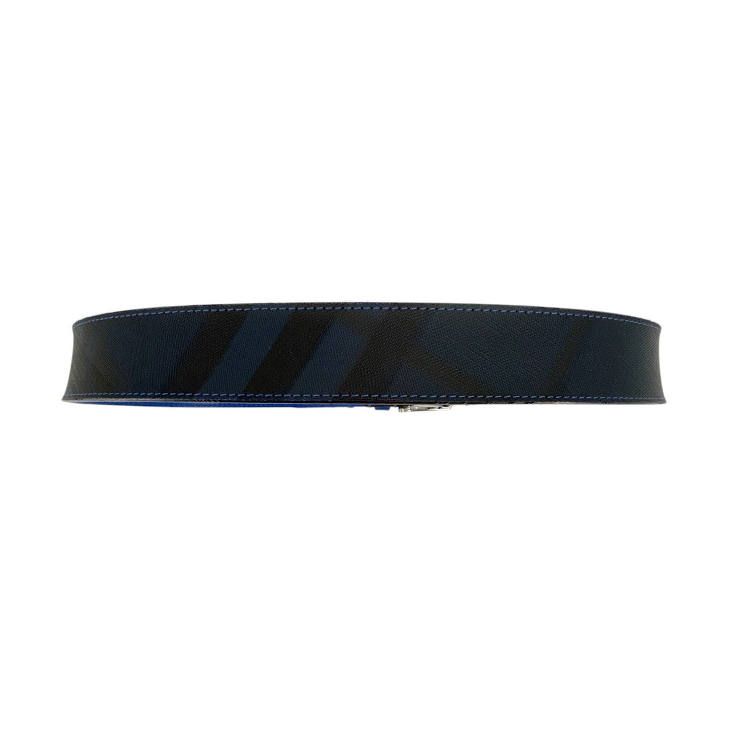 BURBERRY Joe London Check Leather Belt in Navy/Black 85cm|34in