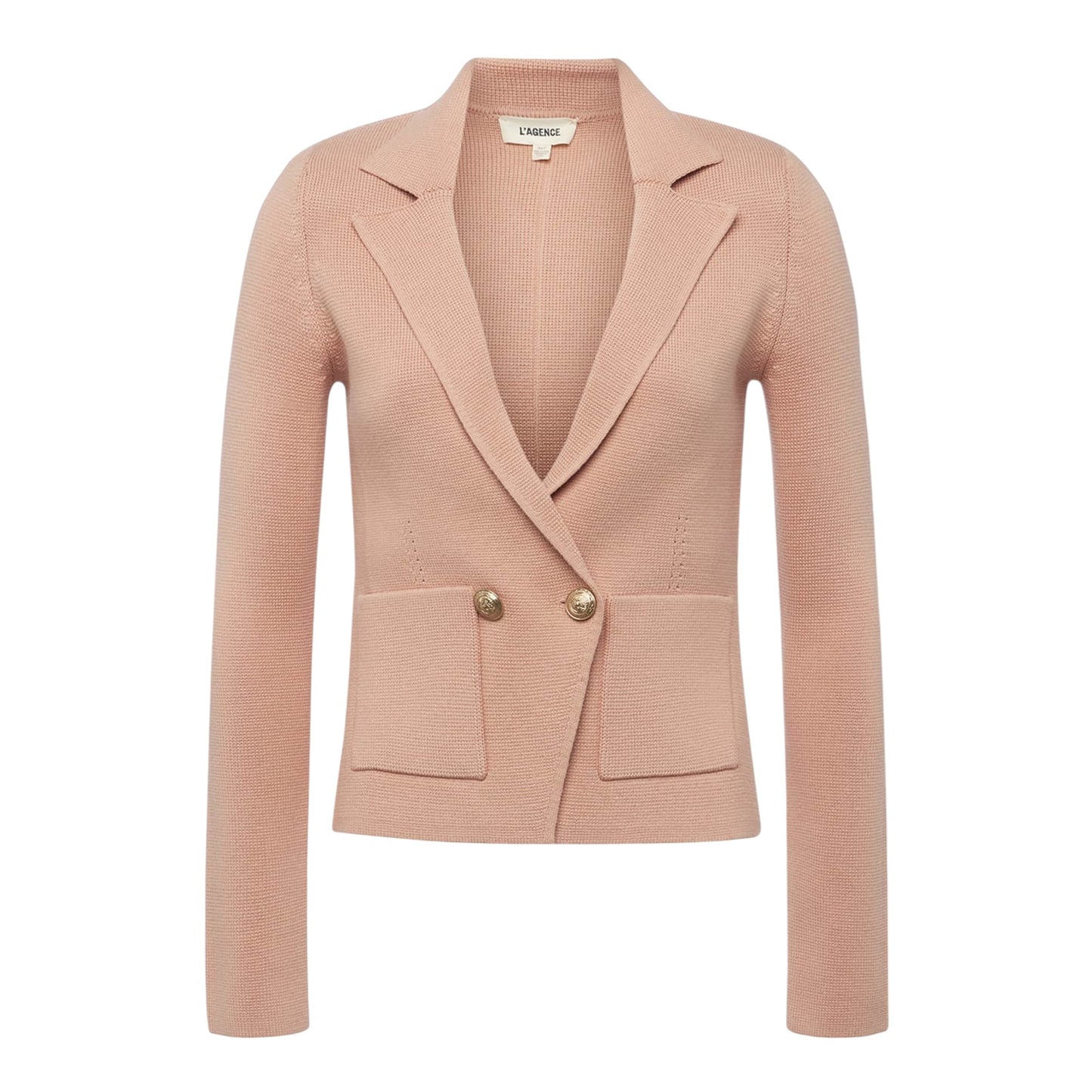 L'AGENCE Sofia Knit Blazer in Dusty Pink S