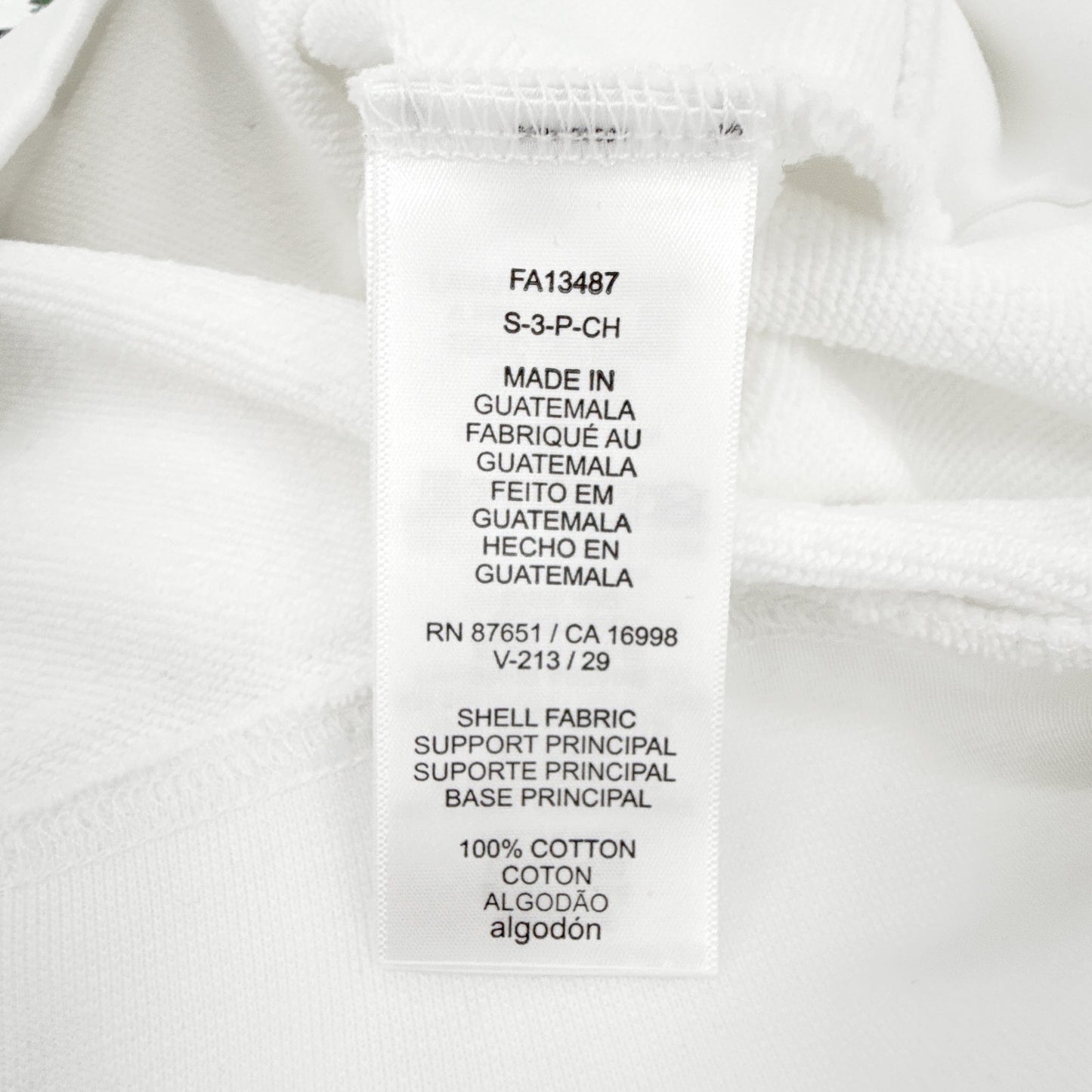 LACOSTE Classic Fit Crewneck Sweatshirt in White S
