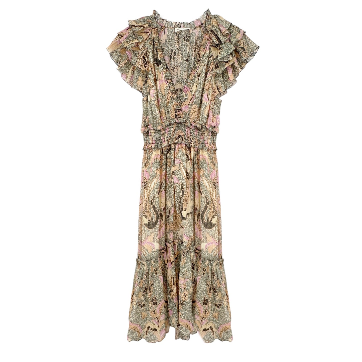 ULLA JOHNSON Cicely Silk Blend Dress in Ivory 0