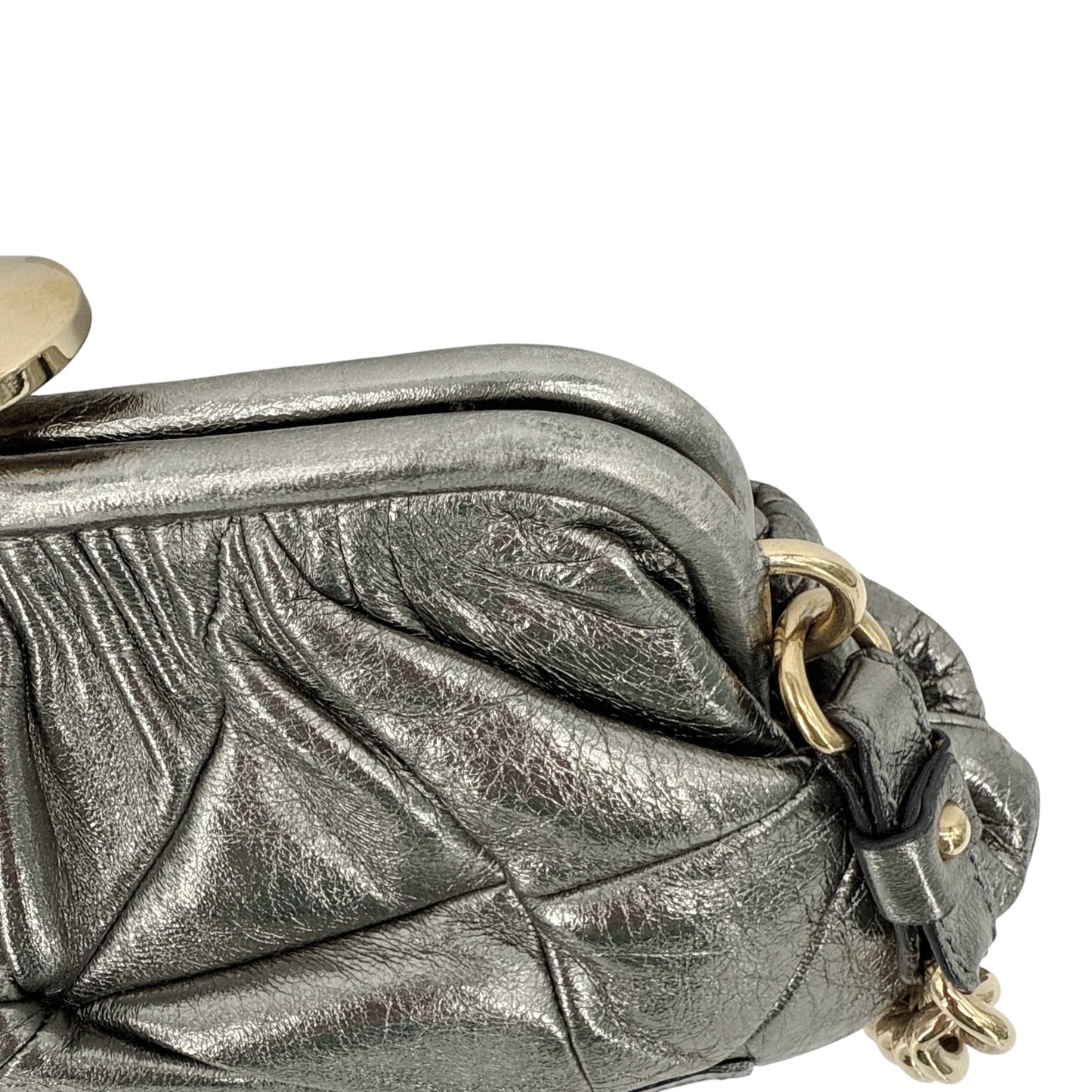 MARC JACOBS Collection Patchwork Metallic Leather Little Stam Bag in Silver