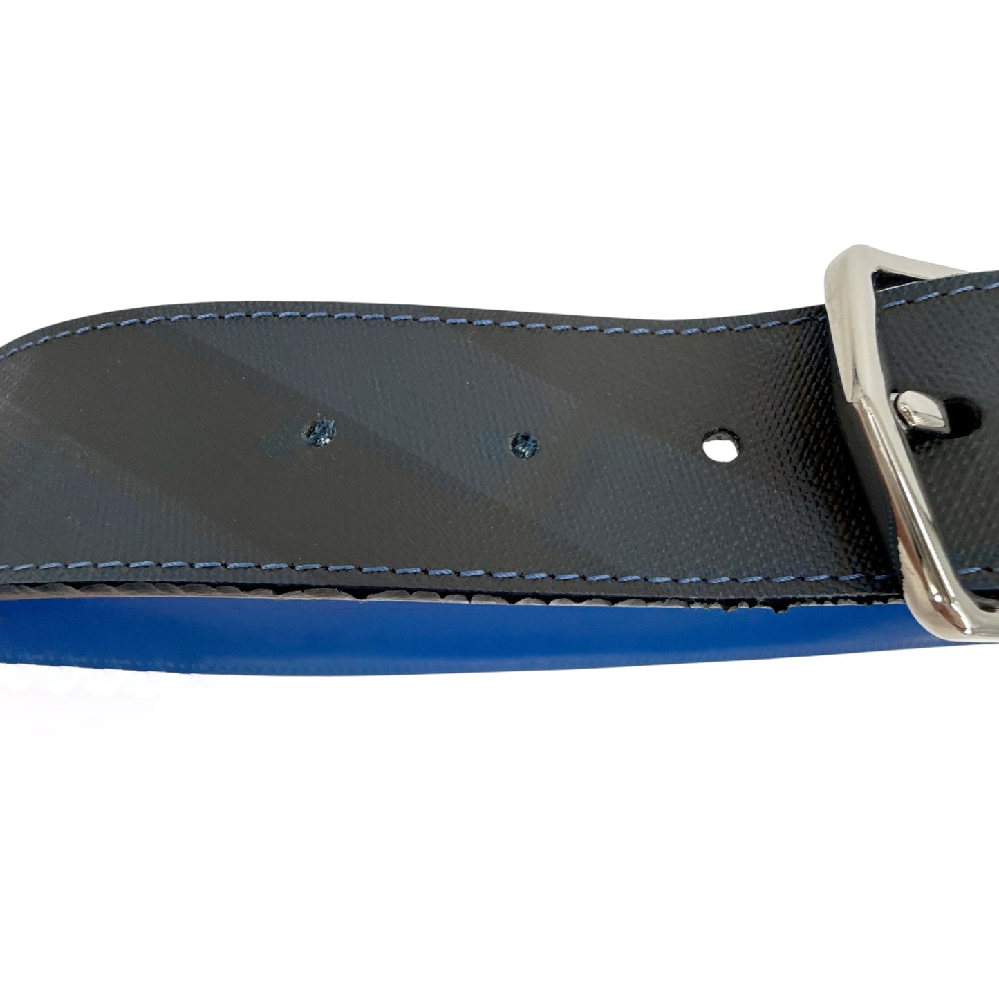 BURBERRY Joe London Check Leather Belt in Navy/Black 85cm|34in