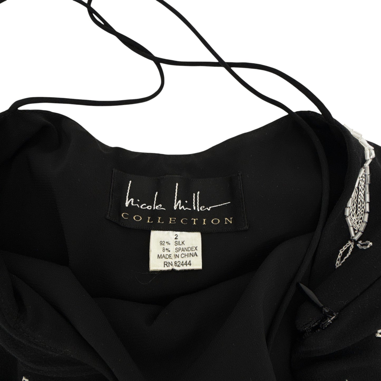 NICOLE MILLER Collection Beaded Silk Dress in Black 2|XS