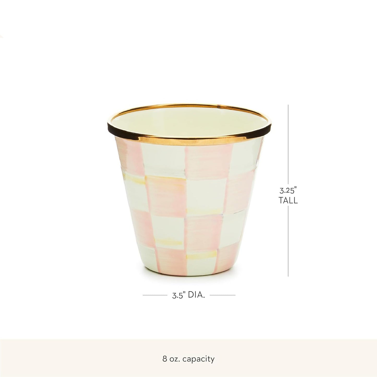 MACKENZIE-CHILDS Herb Pots in Rosy Check Set of 3