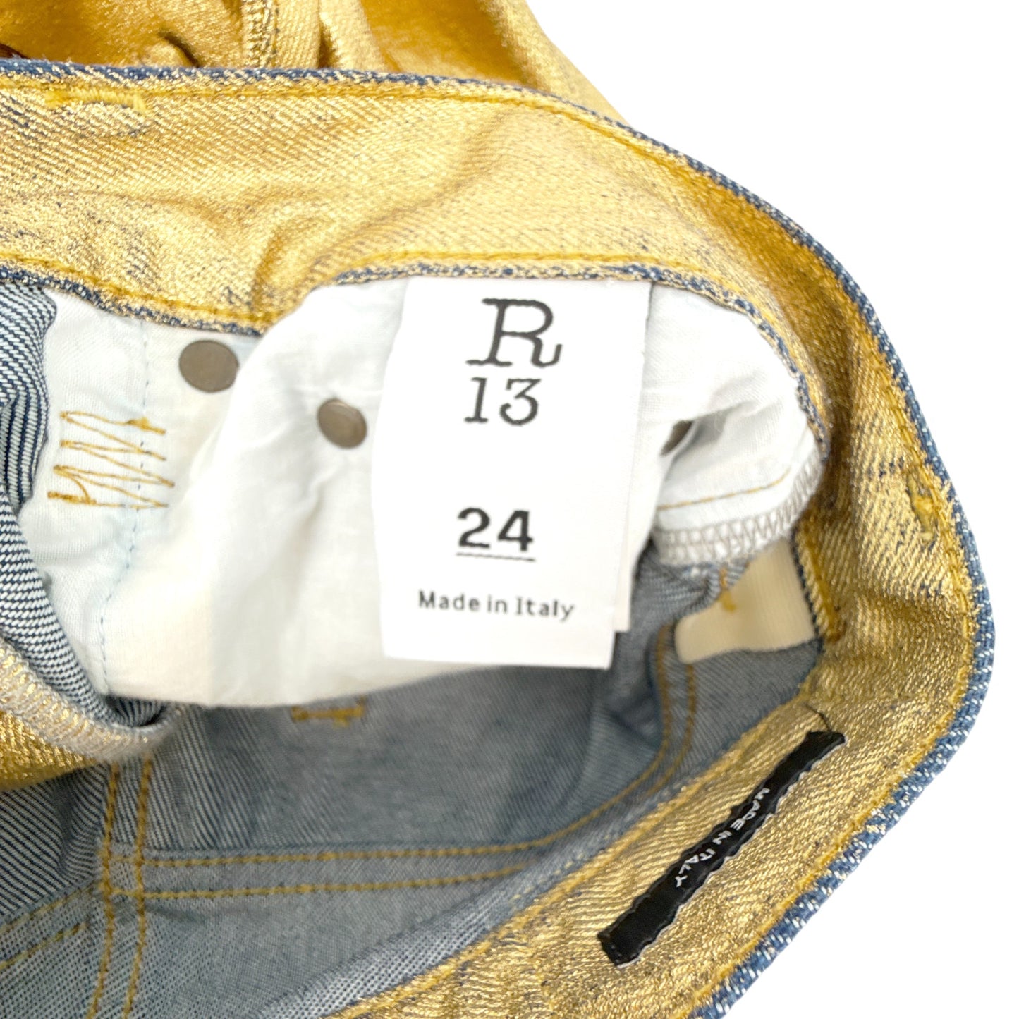 R13 Boyfriend Jean in Gold Indigo 24