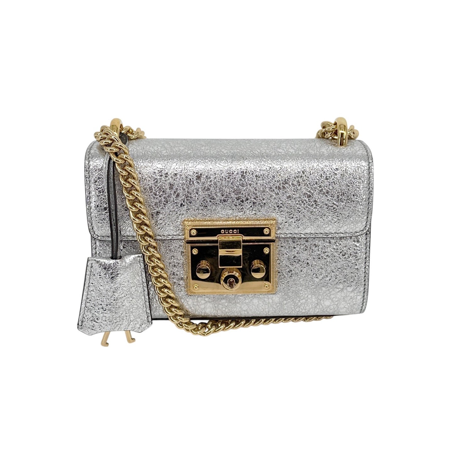 GUCCI Padlock Bag in Metallic Silver