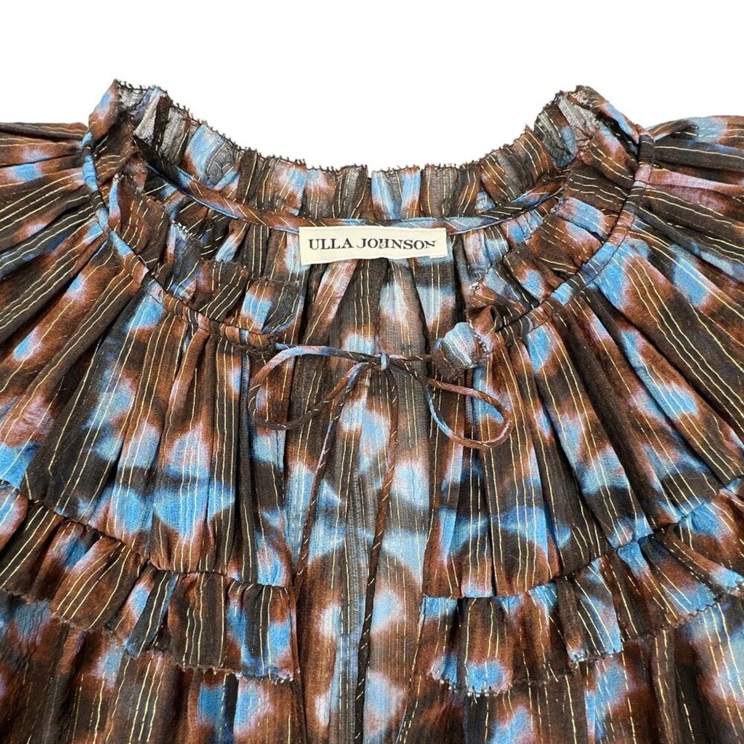ULLA JOHNSON Marta Ruffle Blouse In Twilight 2
