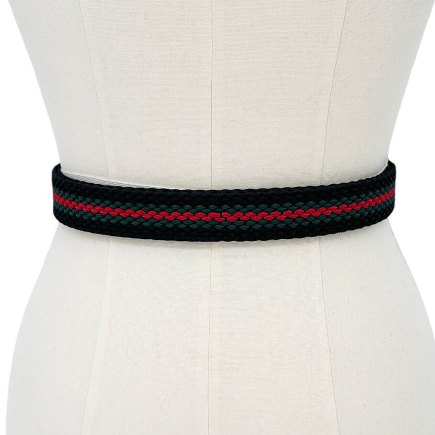 GUCCI Braided Elastic Webbing Belt in Black 115cm | 46in