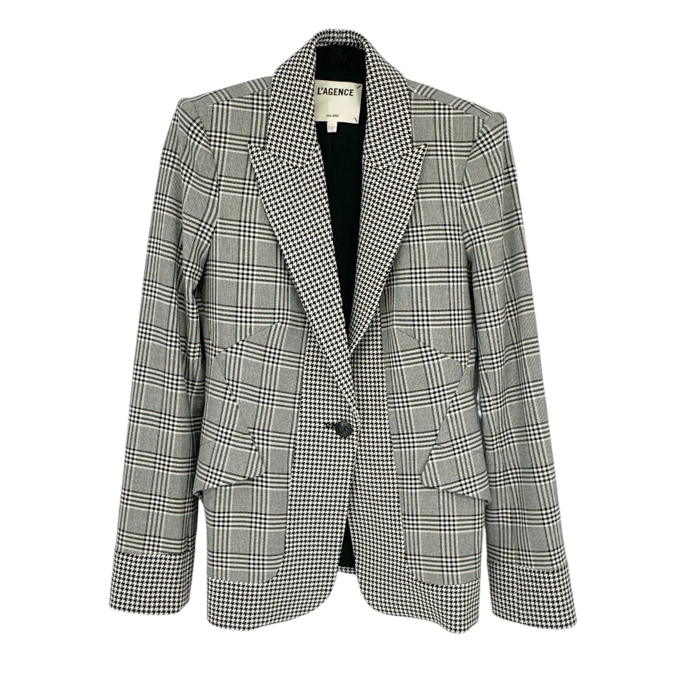 L'AGENCE Chamberlain Plaid & Houndstooth Blazer 2
