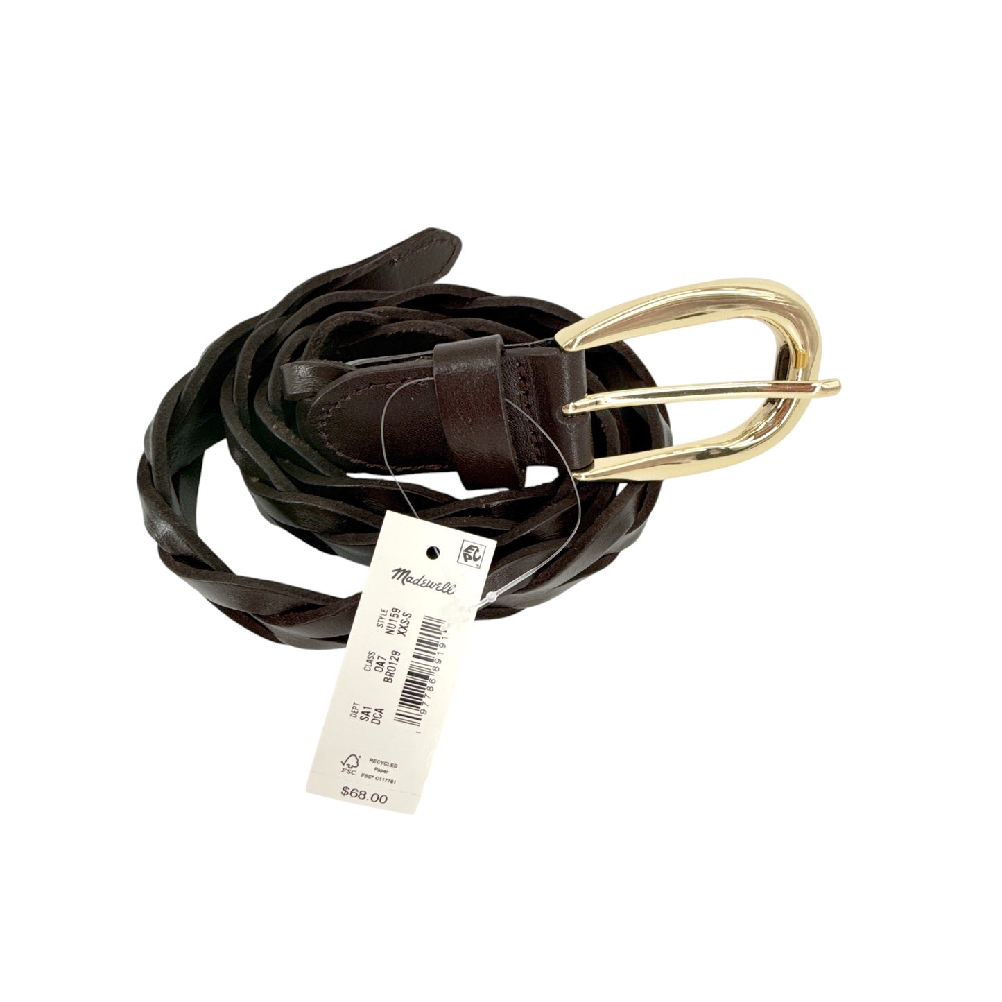 MADEWELL Braided Belt in Dark Carob XXS-S