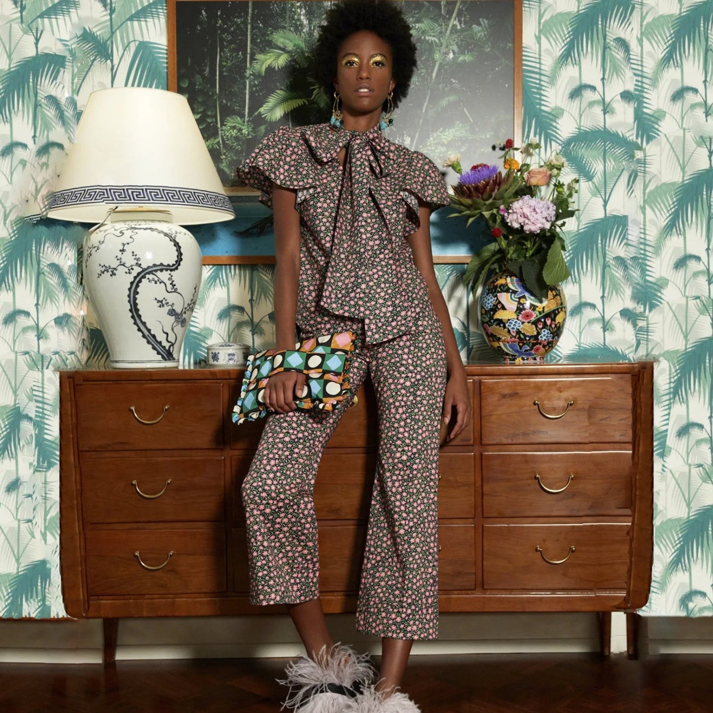 LA DOUBLEJ Edition 20 Hendrix Pant in Daisy Heavy Stretch Cotton XS