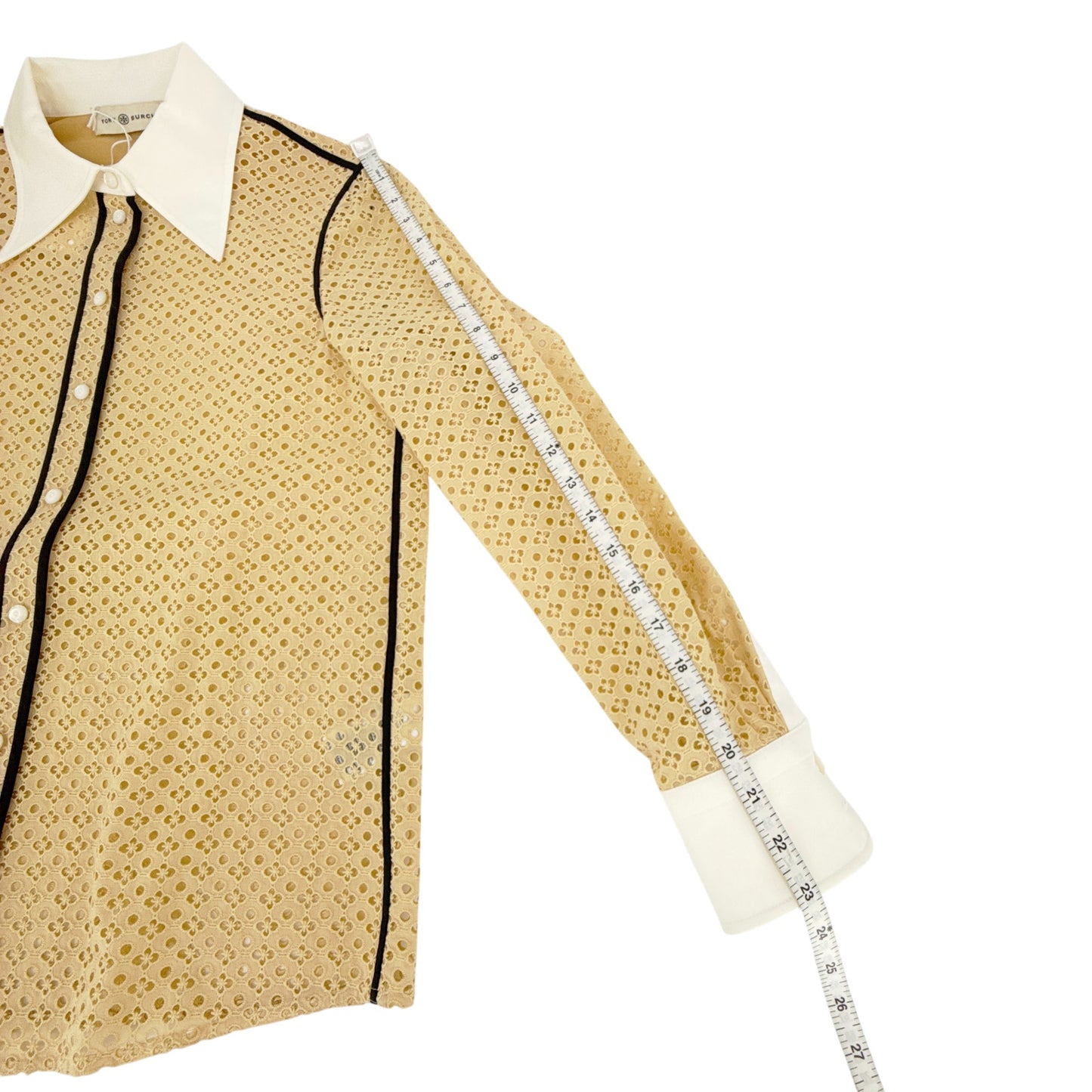 TORY BURCH Honeycomb Eyelet Shirt 6|S