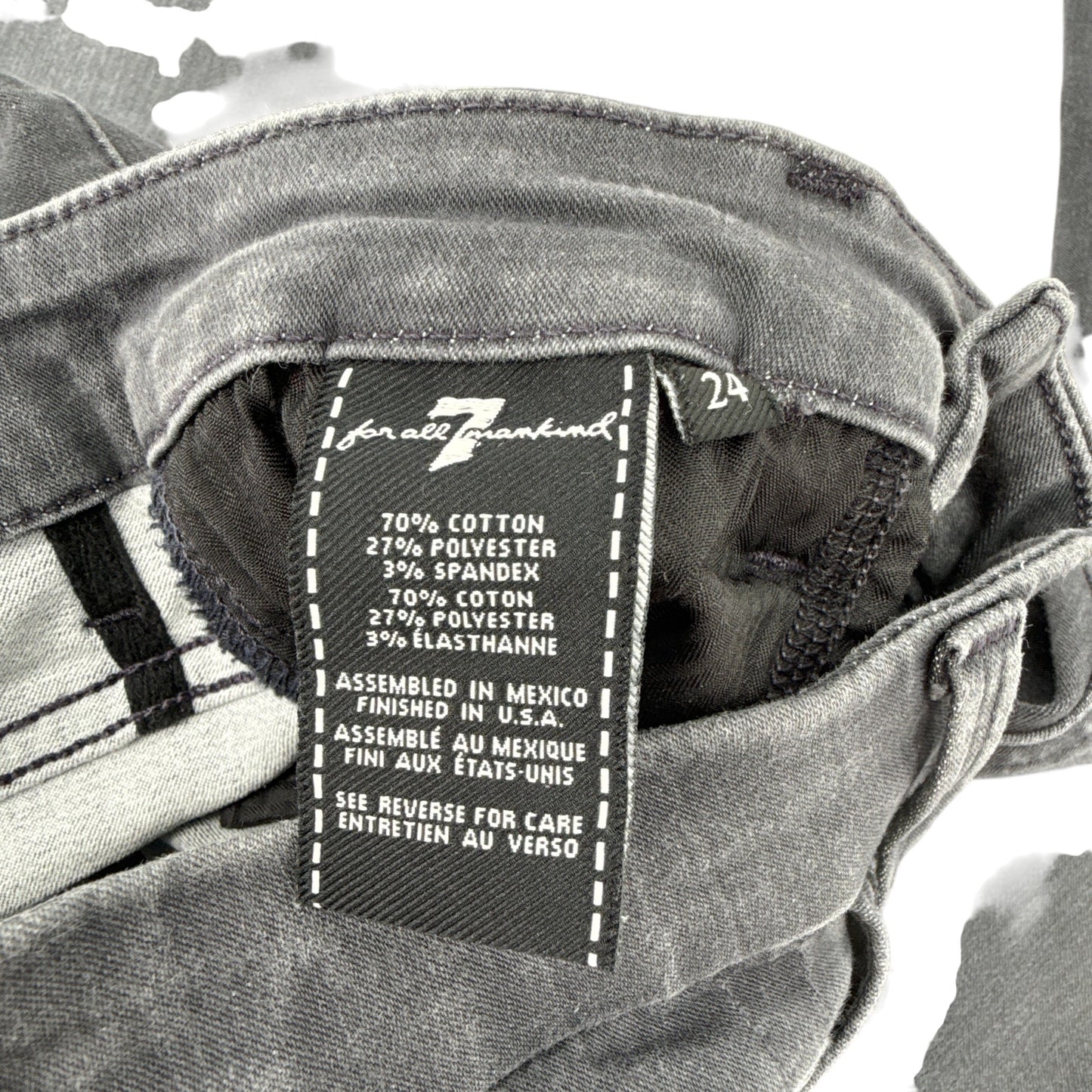 7 for ALL MANKIND b(air) denim The High Waist Ankle Skinny in Grey 24