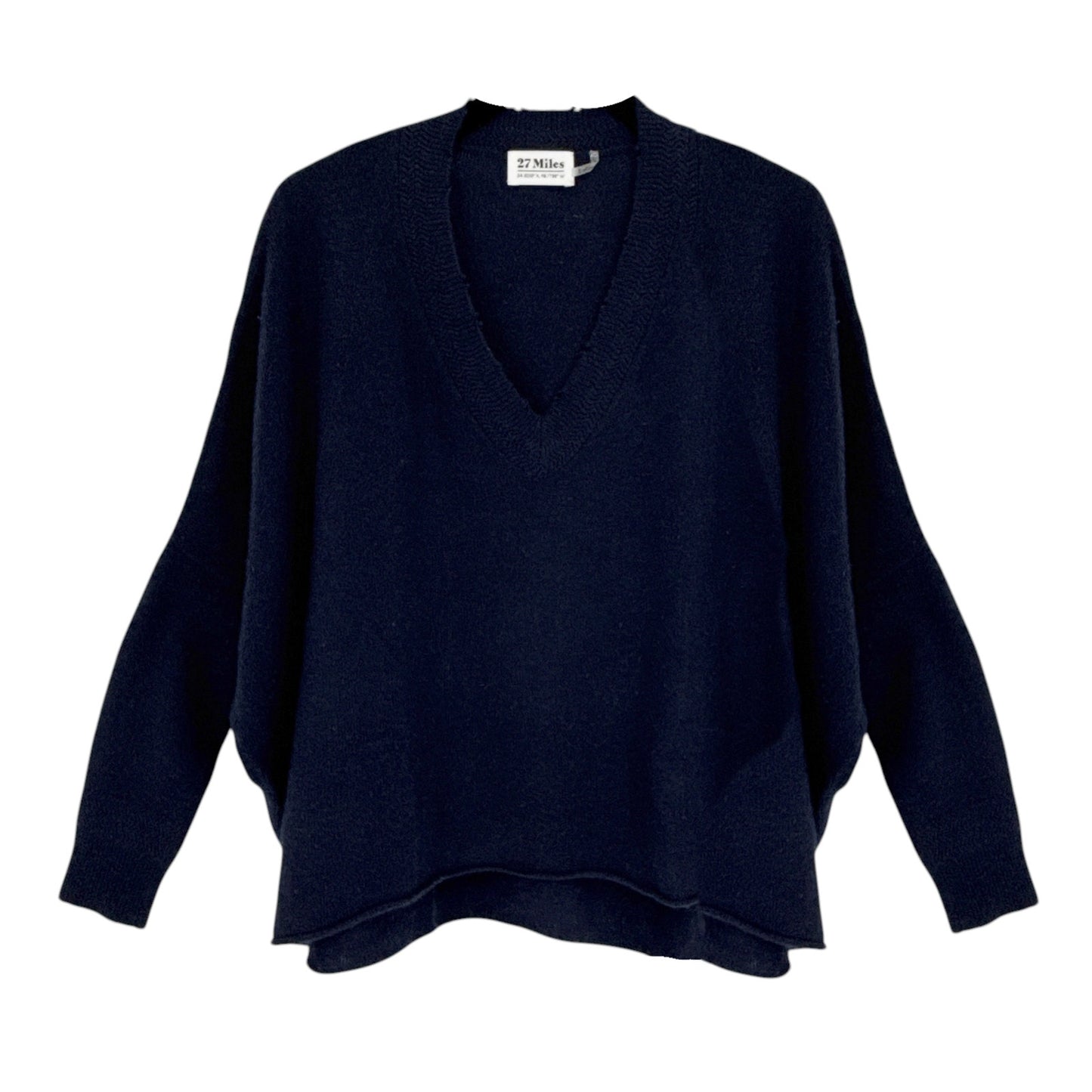 27 MILES Cashmere V-Neck Sweater Navy XS