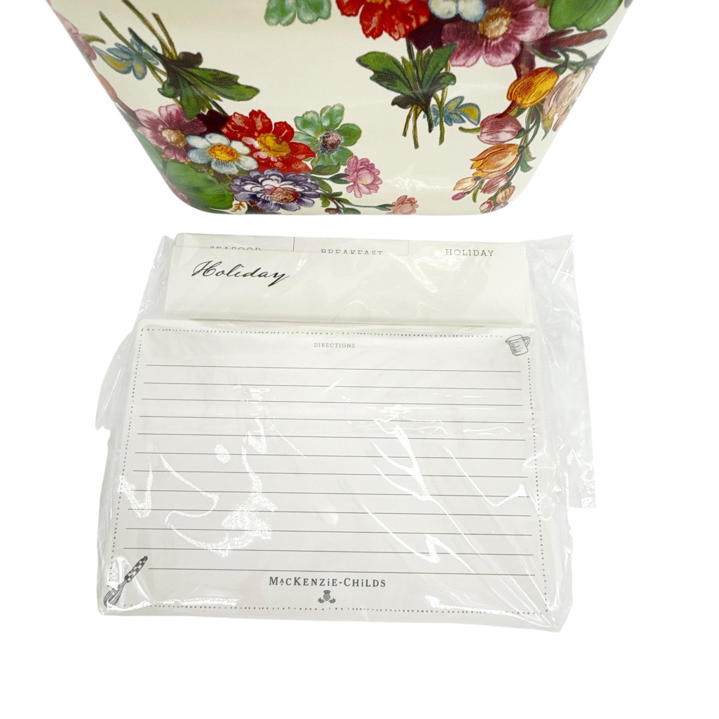 MACKENZIE-CHILDS White Flower Market Recipe Box