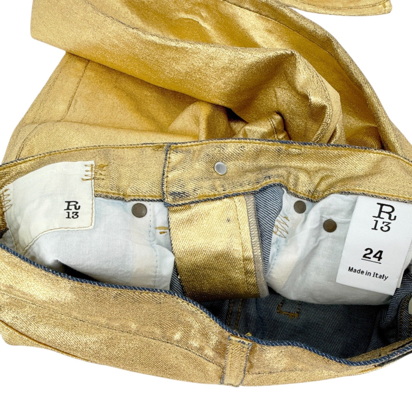 R13 Boyfriend Jean in Gold Indigo 24
