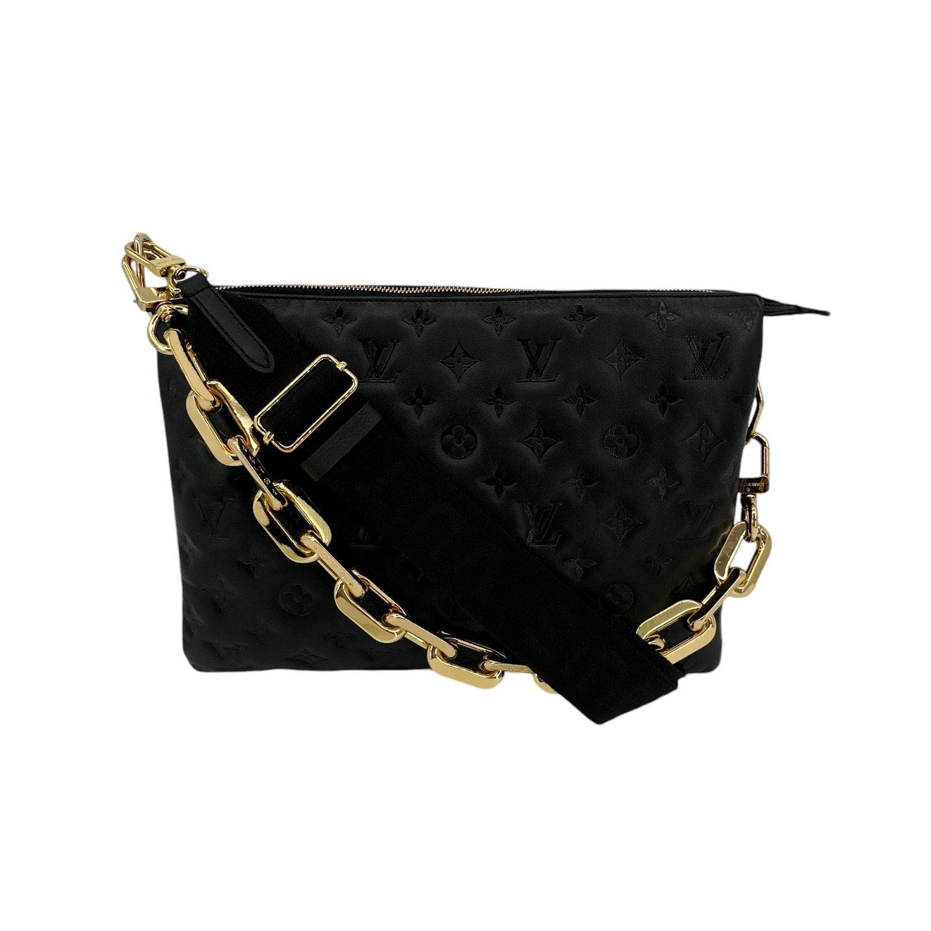 LOUIS VUITTON Lambskin Embossed Monogram Coussin MM