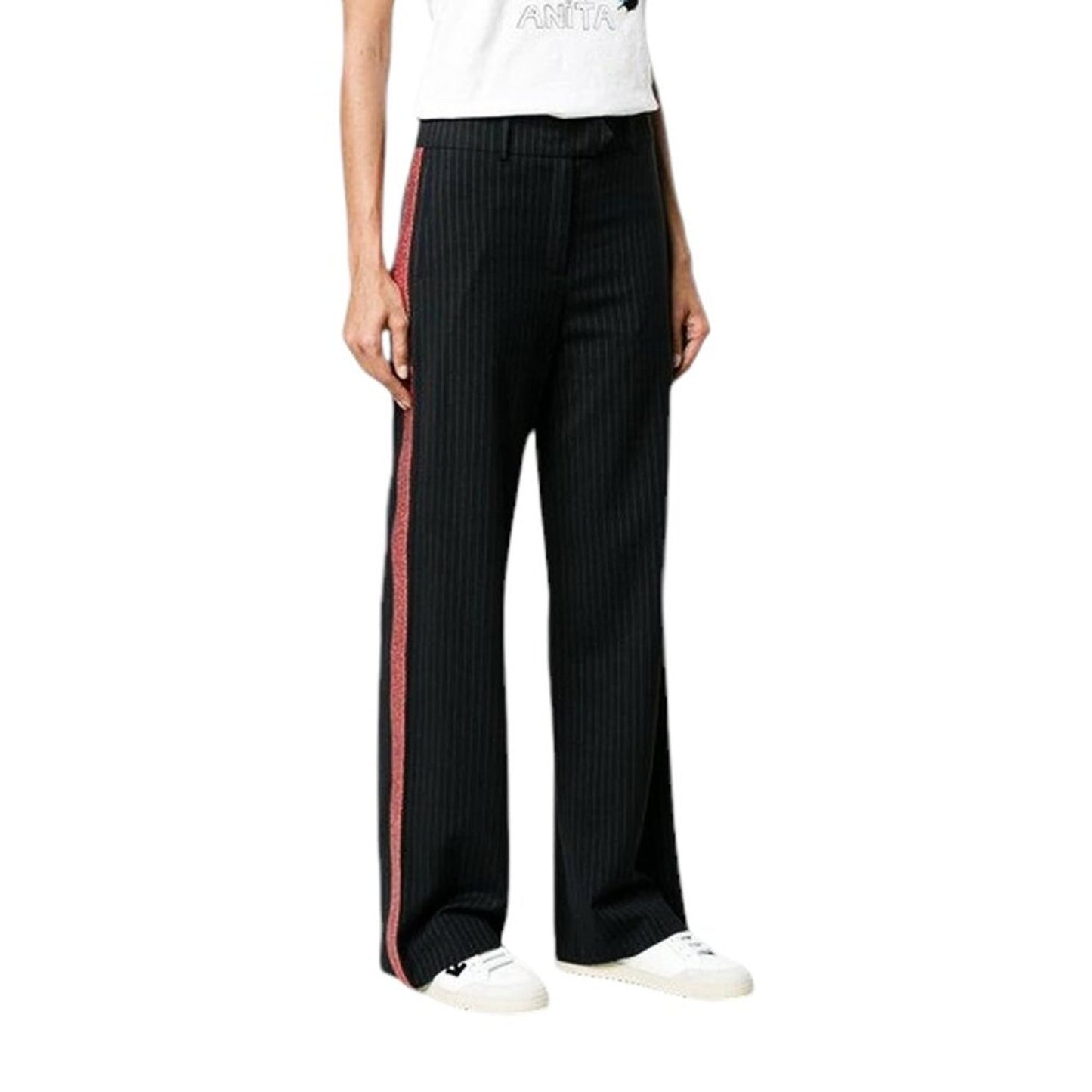 MIRA MIKATI Glitter Pinstripe Wide Leg Trousers 2