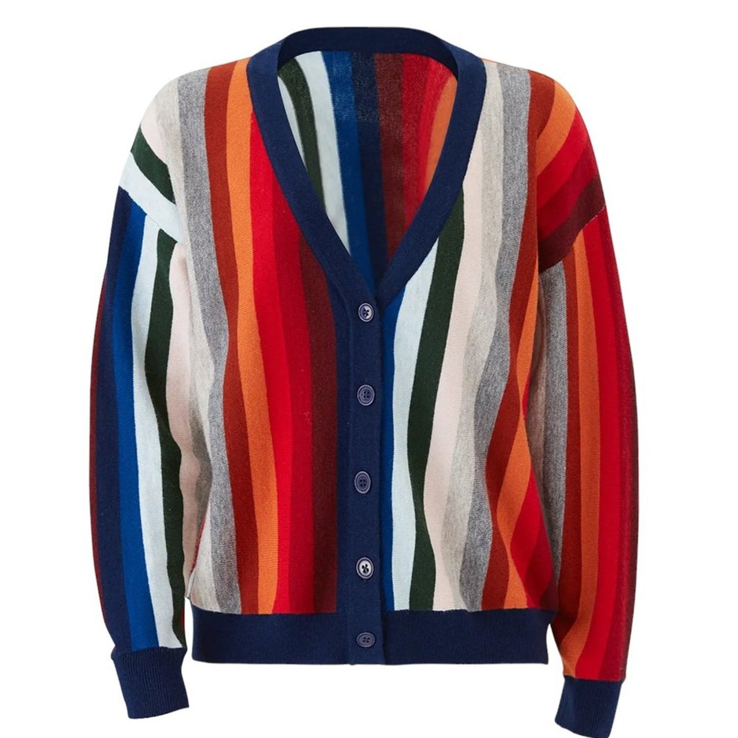 The GREAT. The Co Ed Cardigan Multi Stripe 0|XS